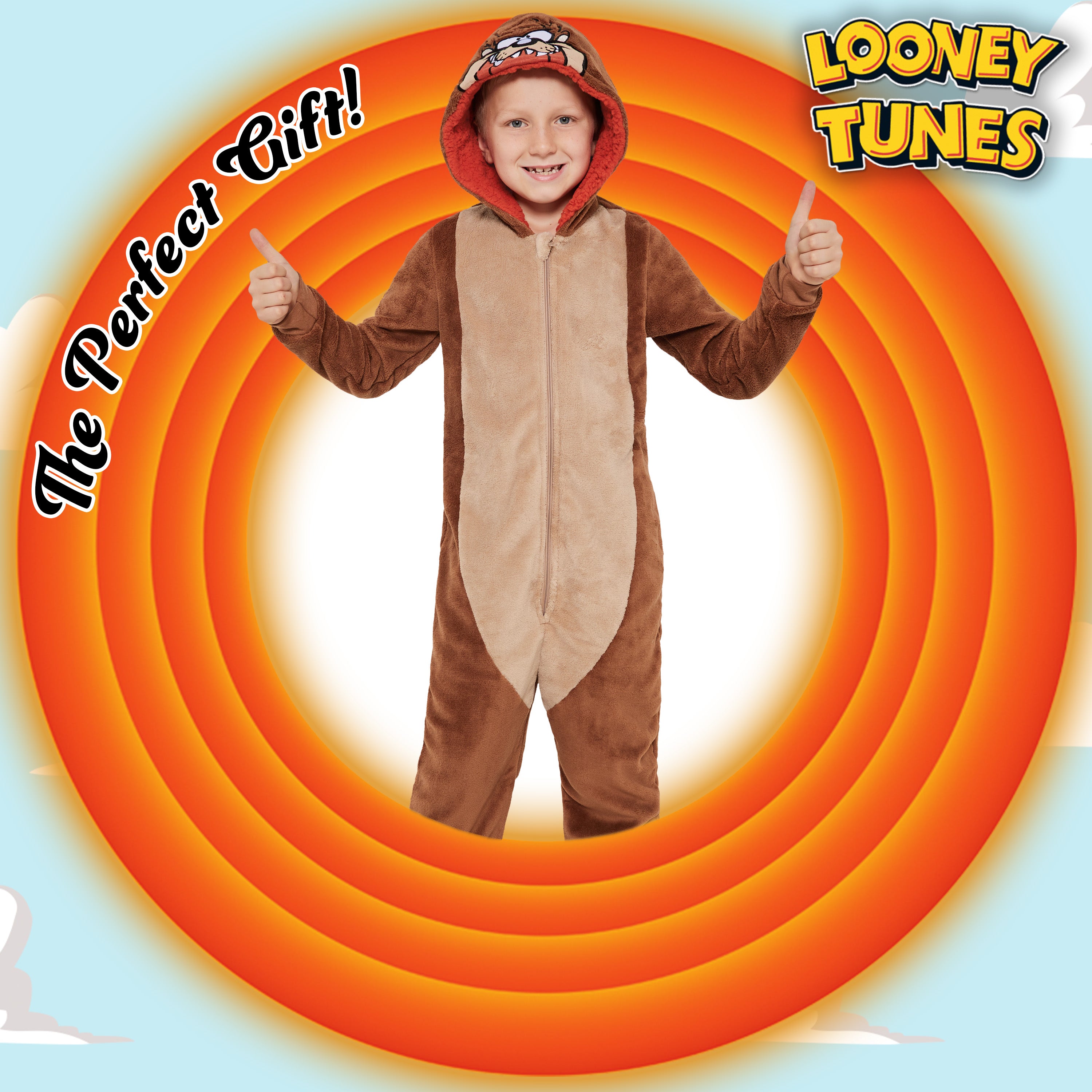 looney-tunes-combinaison-taz-polaire-capuche-7-15-ans image 2