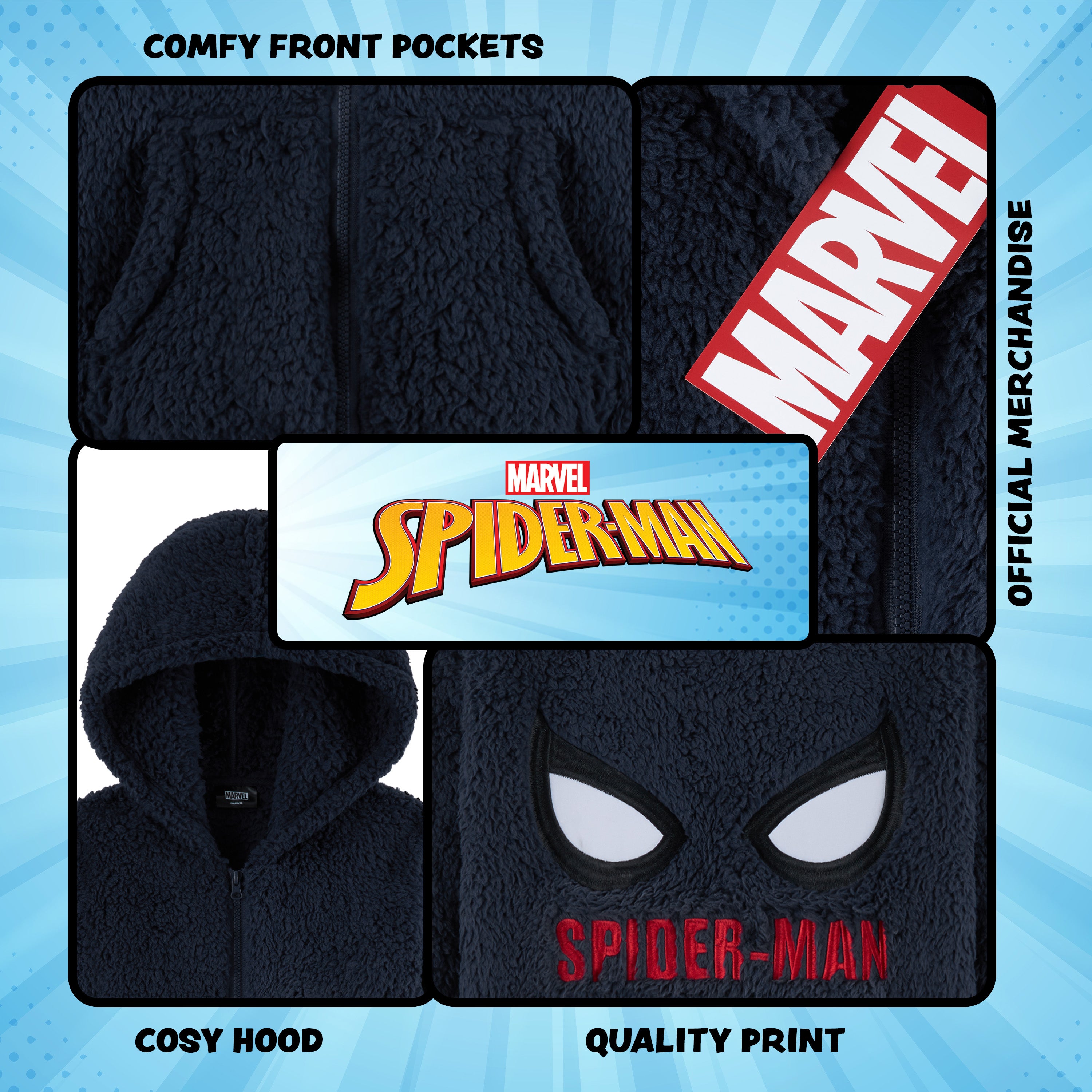 marvel-spider-man-veste-polaire-gar-on-sherpa-zip image 5