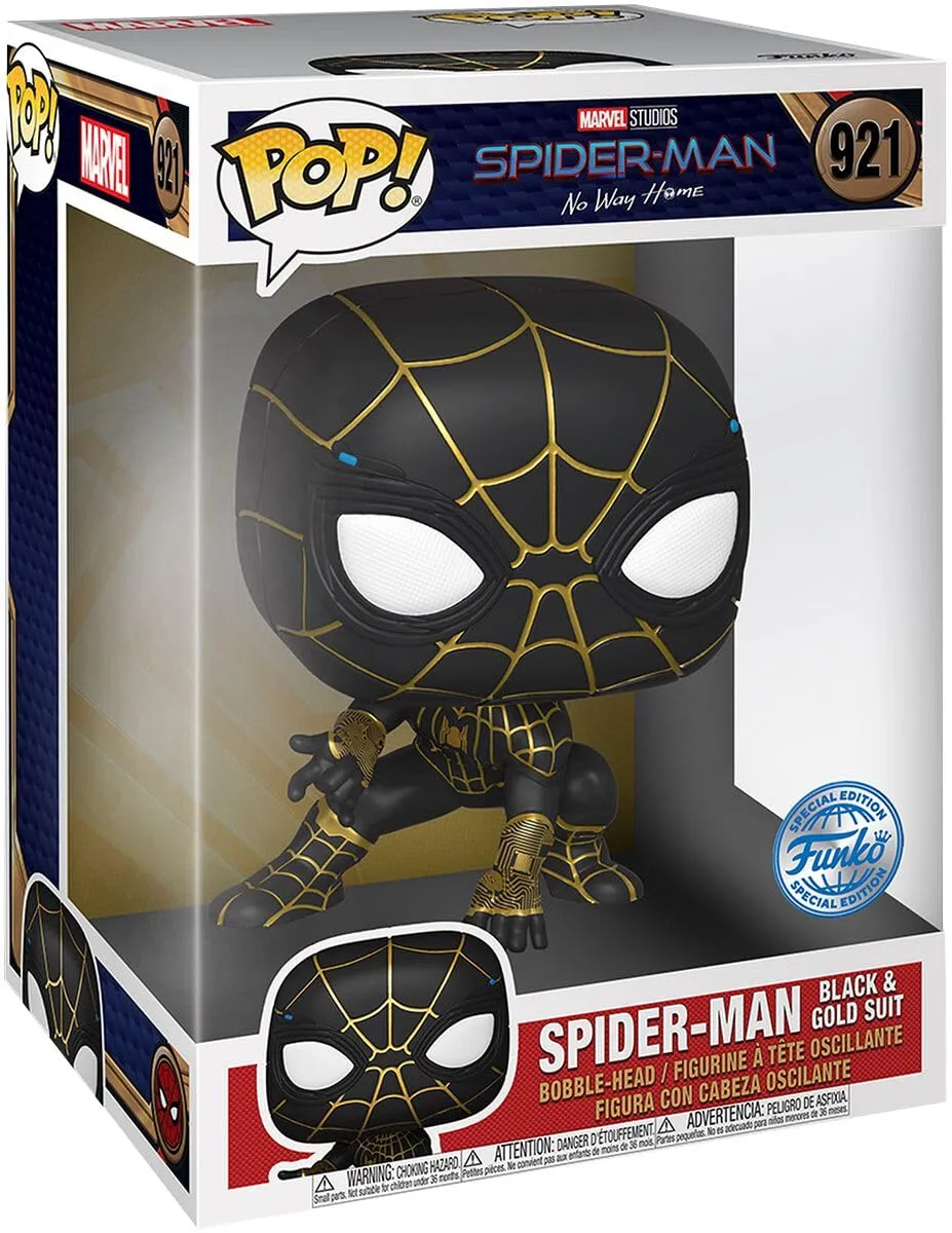 funko-pop-spider-man-black-gold-jumbo-figurine-25-cm image 1