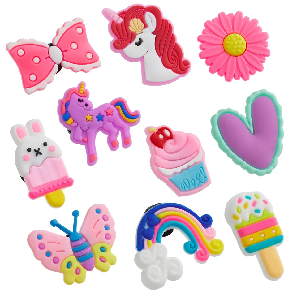 citycomfort-charms-sabots-enfant-pvc-lot-10-rose-violet image 1