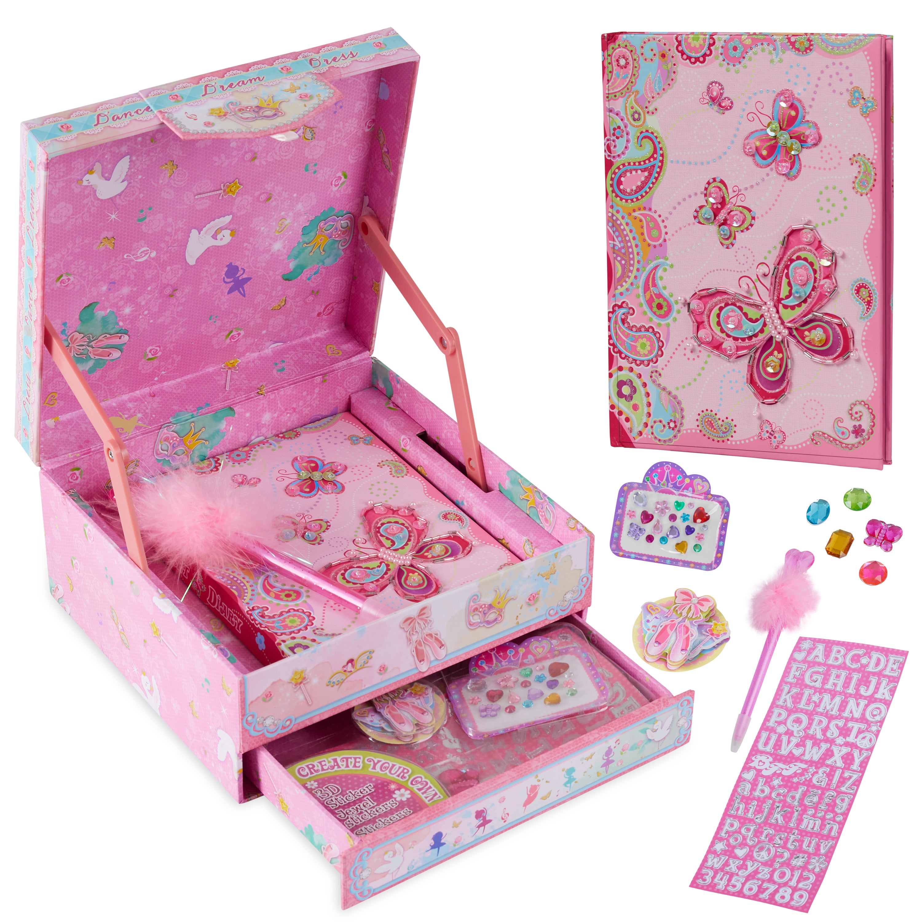journal-fille-papillon-coffret-diy-avec-stylo-peluche image 6