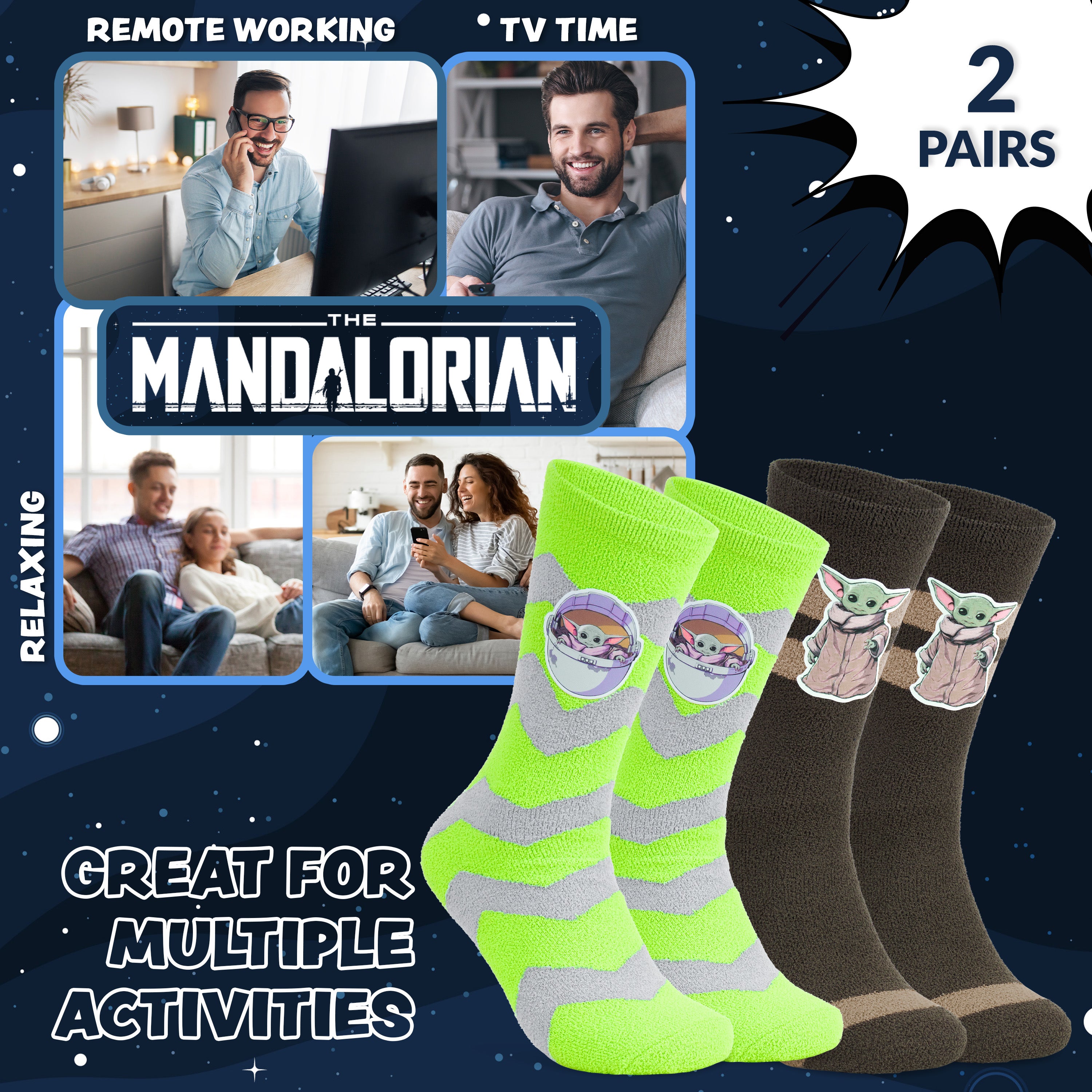 disney-mandalorian-chaussettes-pilou-homme-baby-yoda-lot-2-antid-rapant image 7