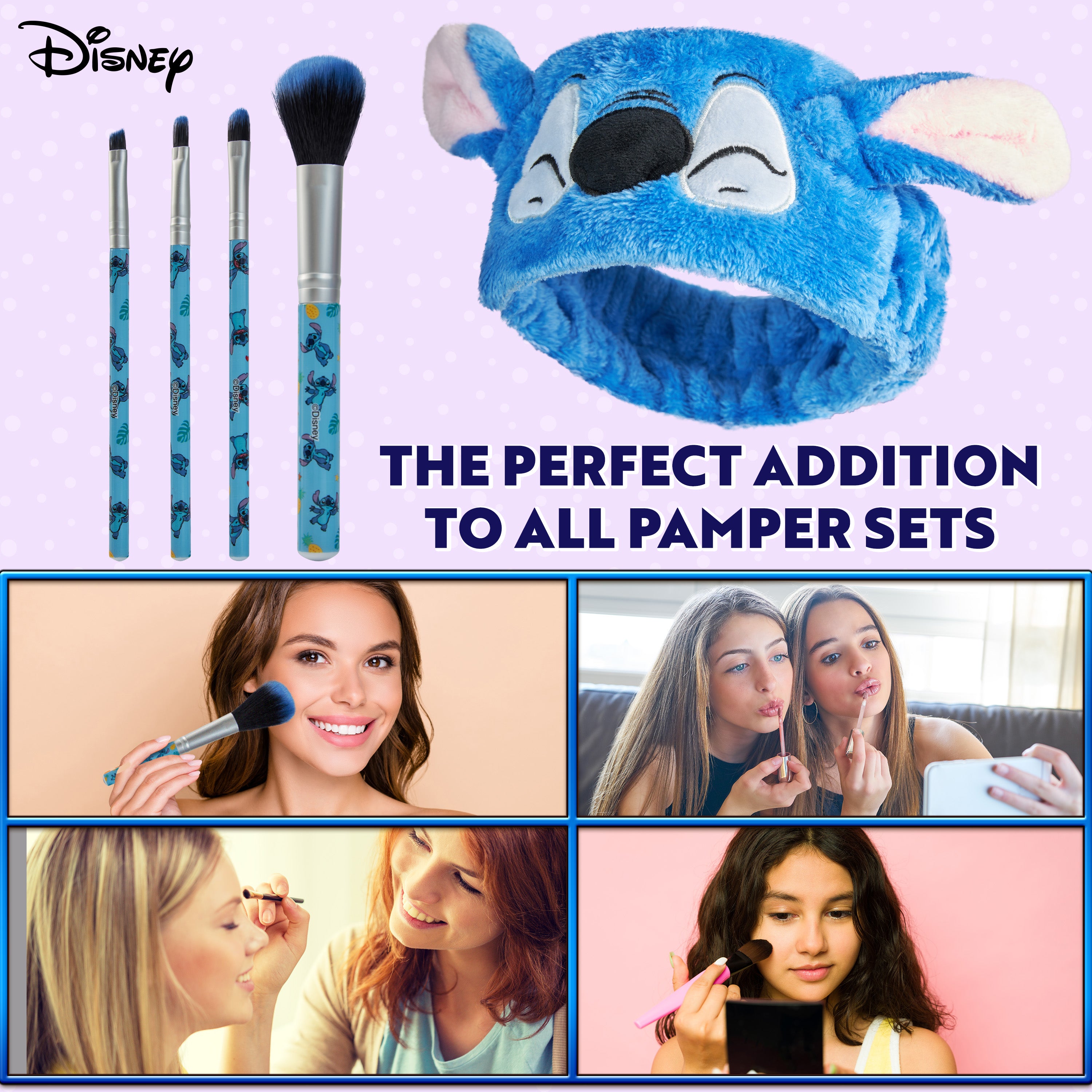 disney-stitch-set-pinceaux-maquillage-bleu-avec-bandeau-2 image 4