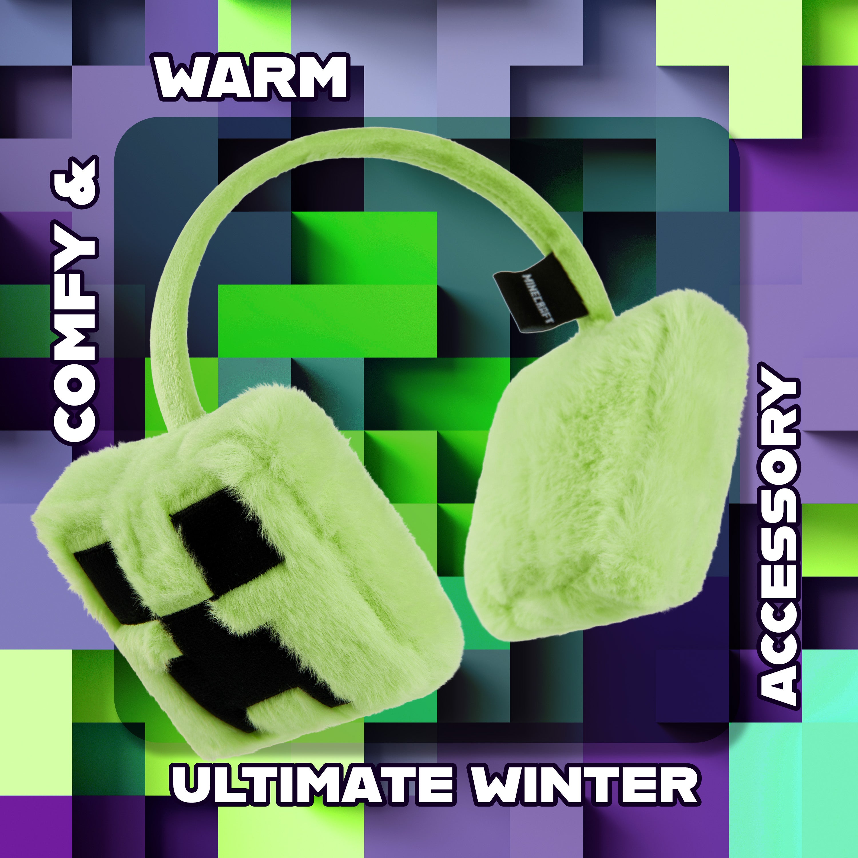 minecraft-cache-oreilles-enfant-creeper-chaud-taille-unique image 4