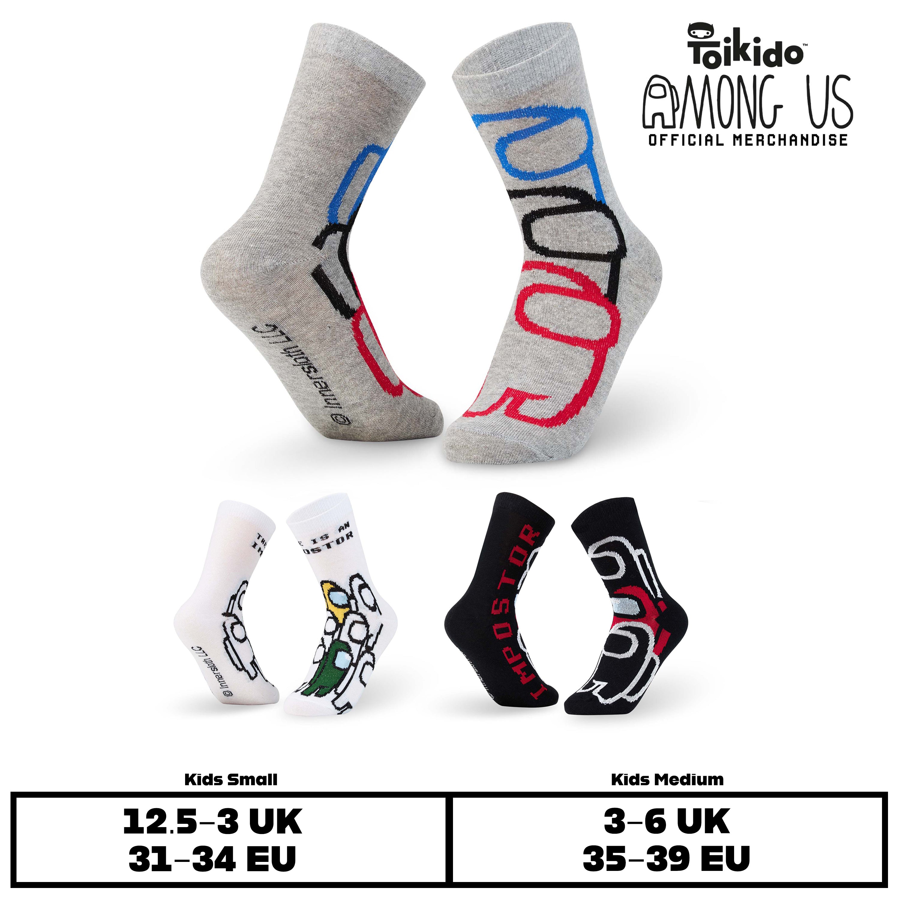 among-us-chaussettes-gar-on-lot-de-3-cheville-coton-3-6-uk image 7