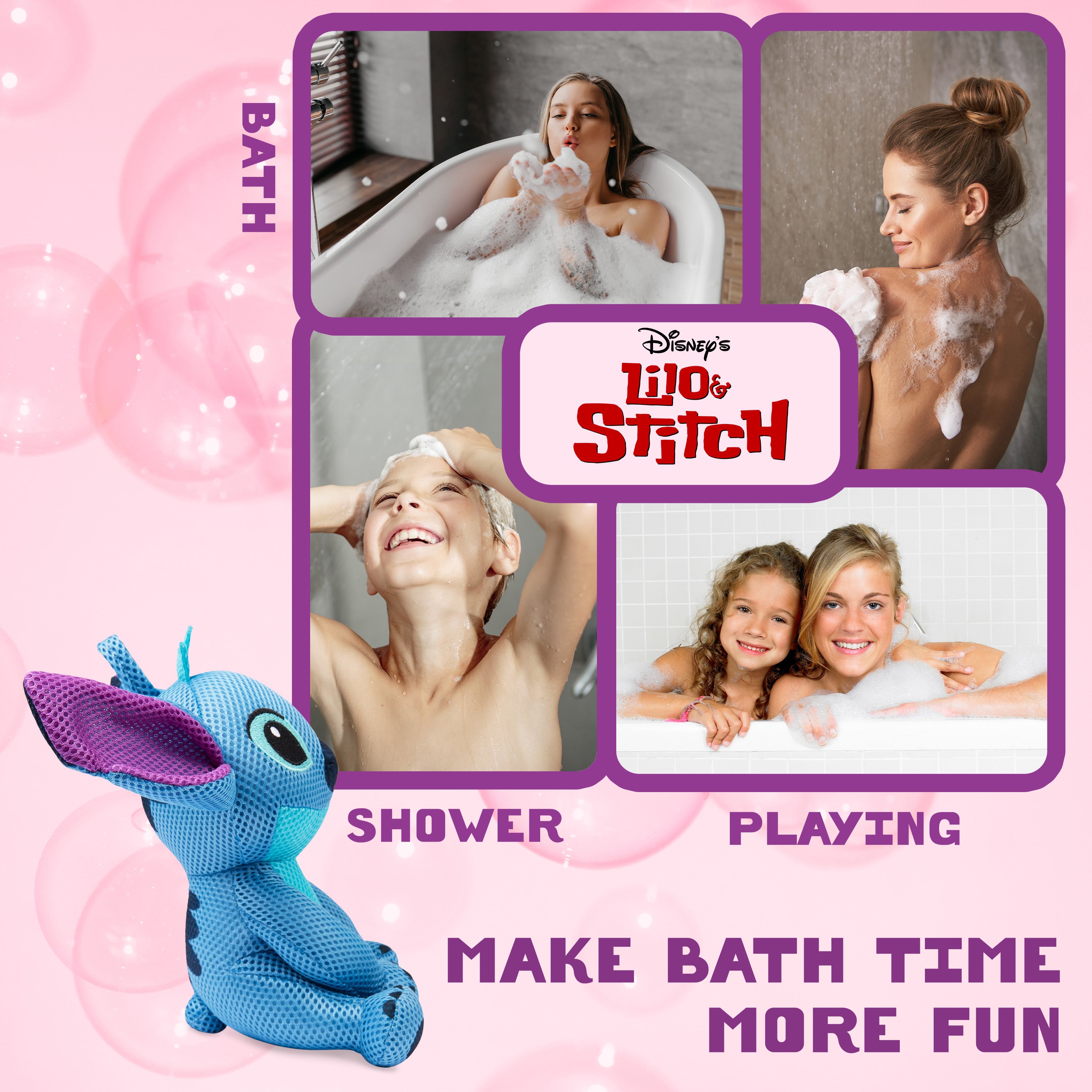 get-trend-boys-stitch-ponge-bain-enfant-fleur-douche-douce image 5