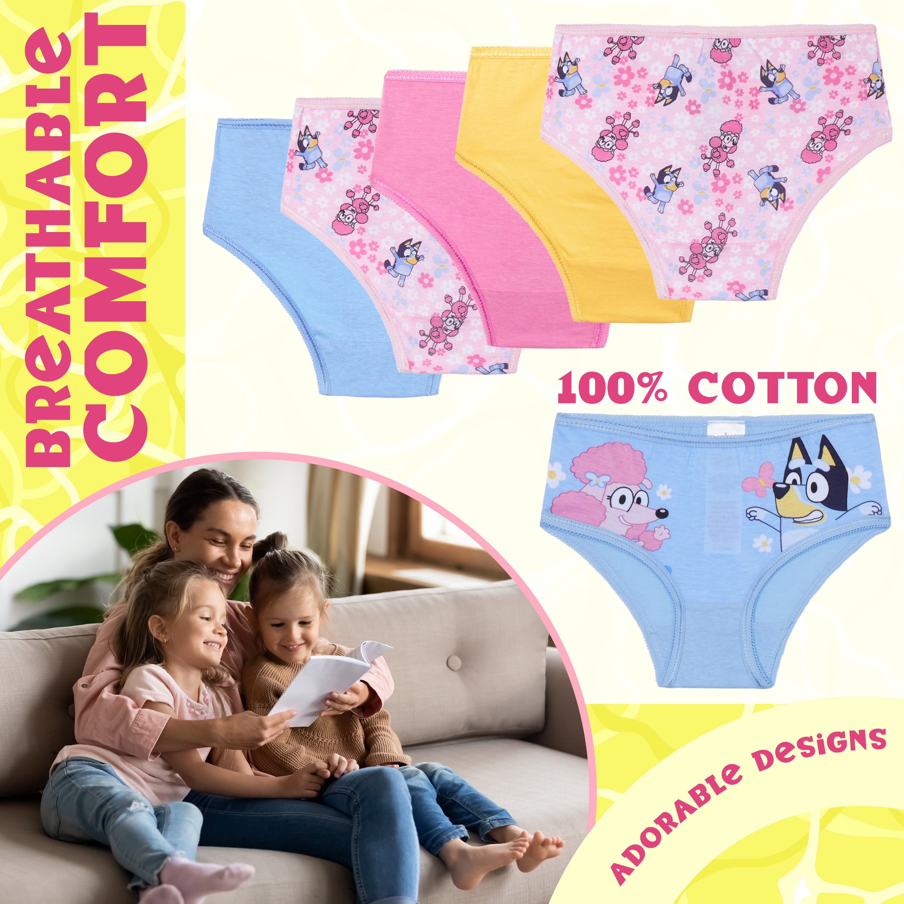 get-trend-girls-bluey-culotte-fille-lot-5-respirant image 3