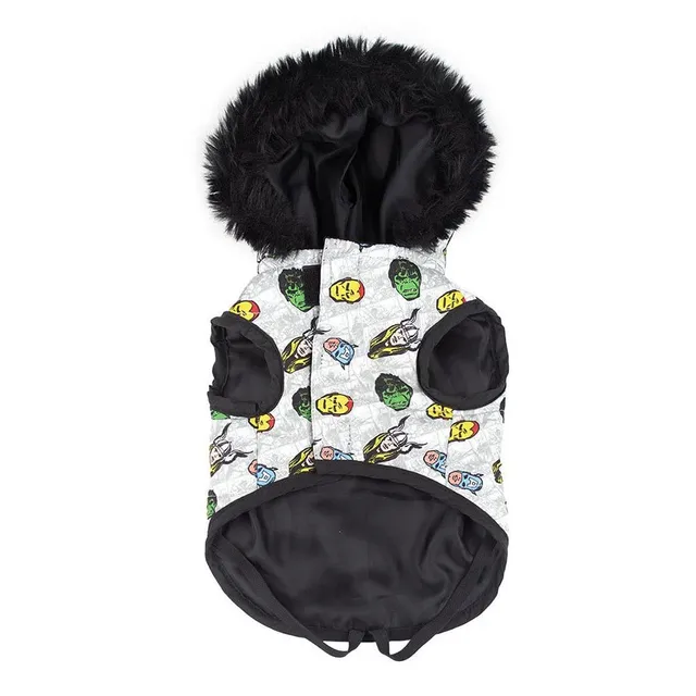 marvel-avengers-manteau-chien-hiver-gris-capuche image 1