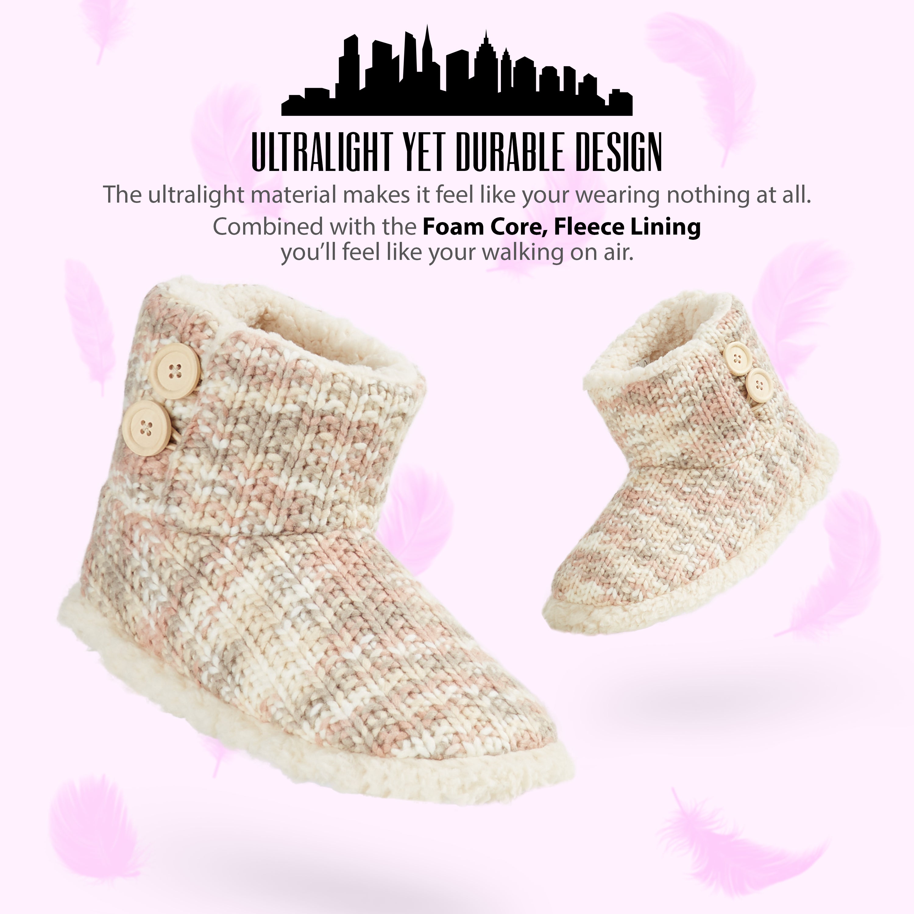 citycomfort-pantoufles-bottines-femme-tricot-fourrure image 5