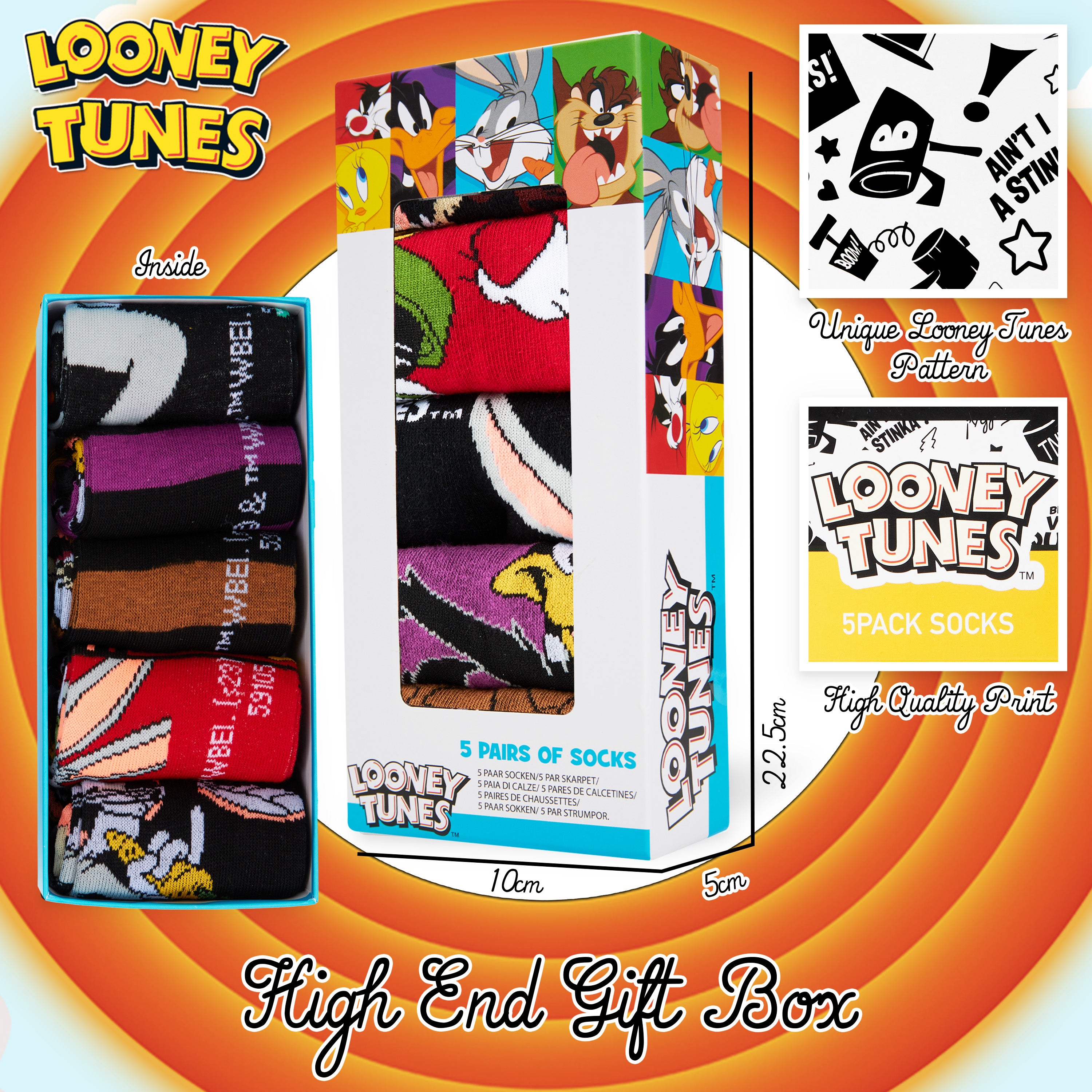 get-trend-men-looney-tunes-chaussettes-homme-lot-5-coton-respirant image 4