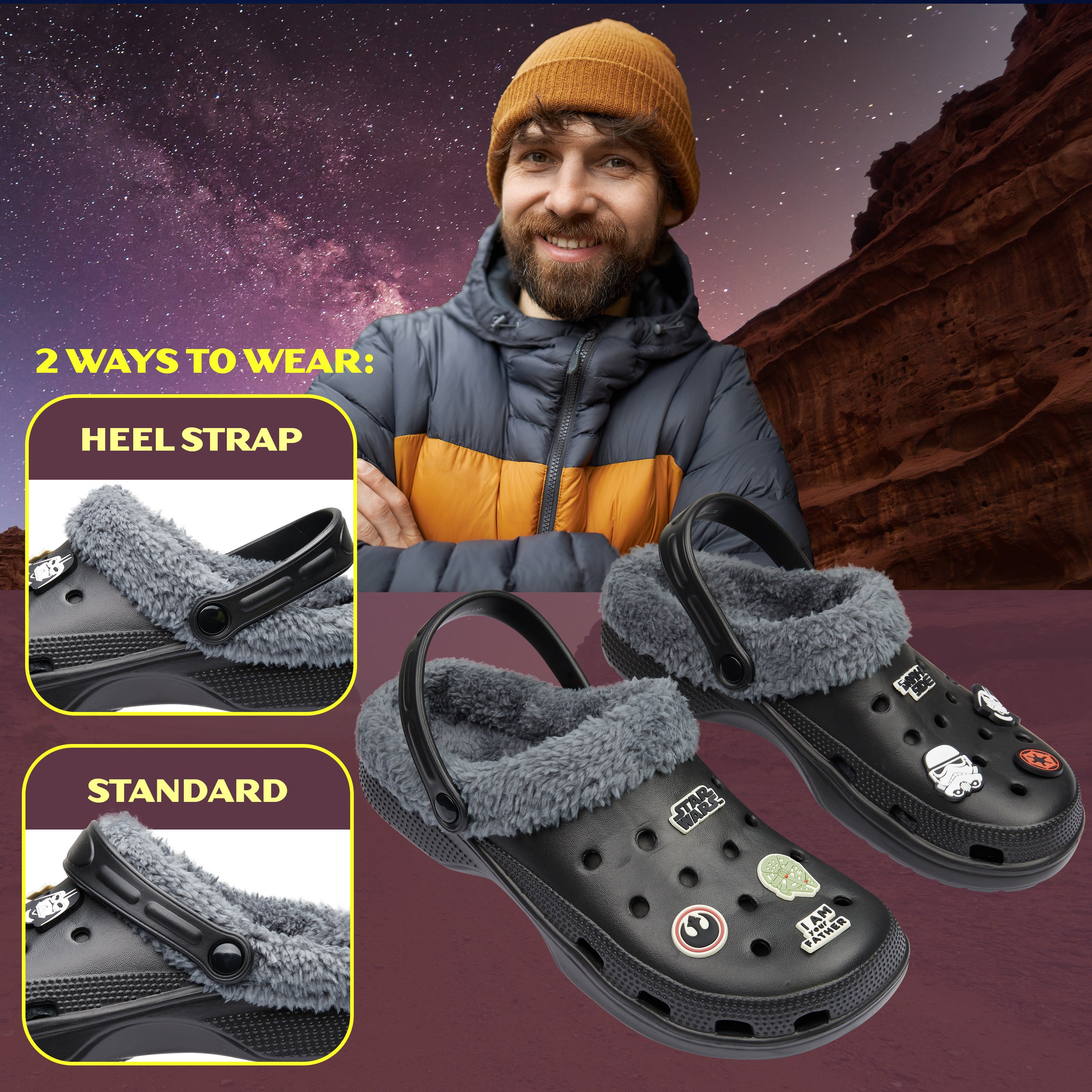 star-wars-sabots-homme-fourr-s-charms-hiver-slip-on image 4