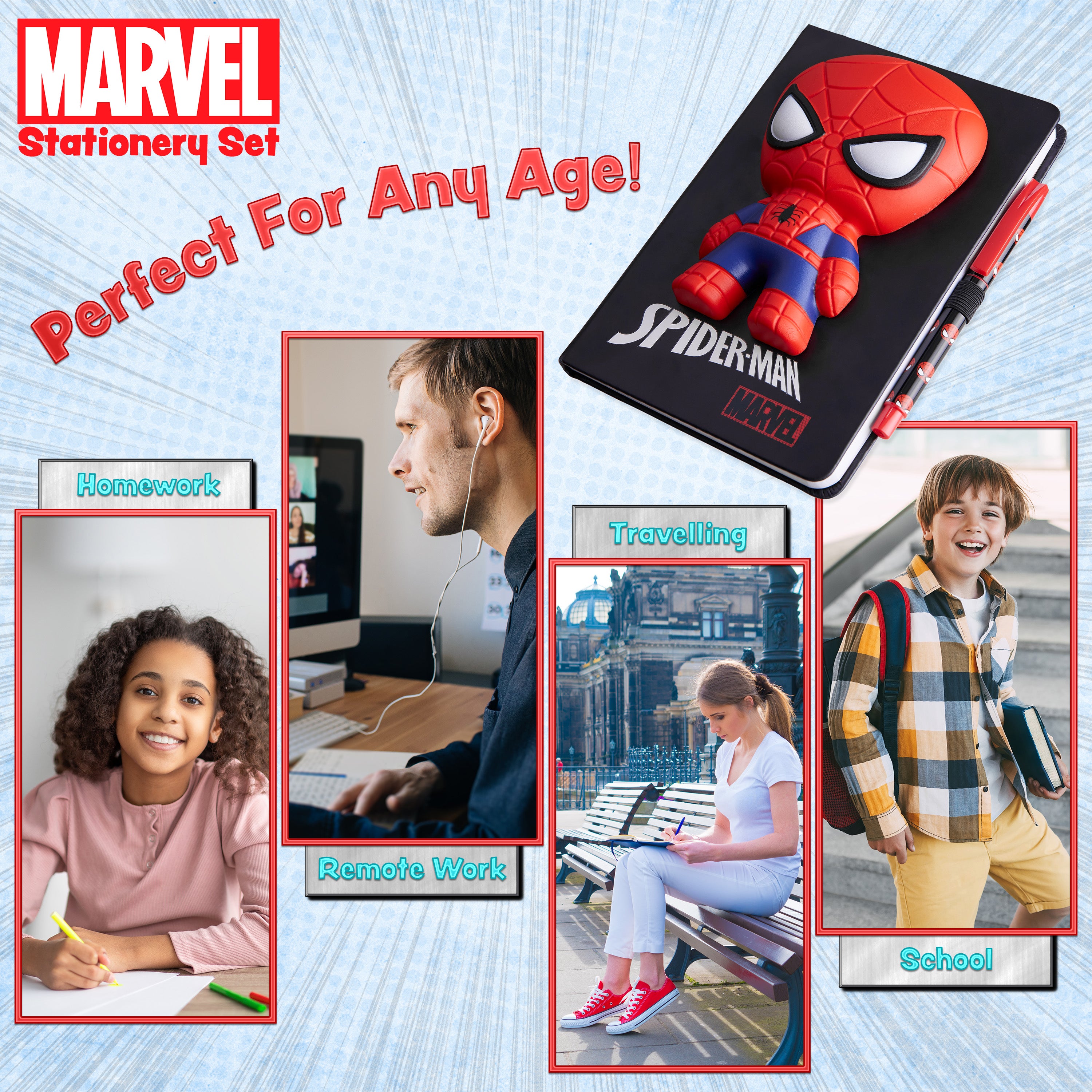 marvel-spiderman-carnet-a5-3d-stylo-enfant image 4