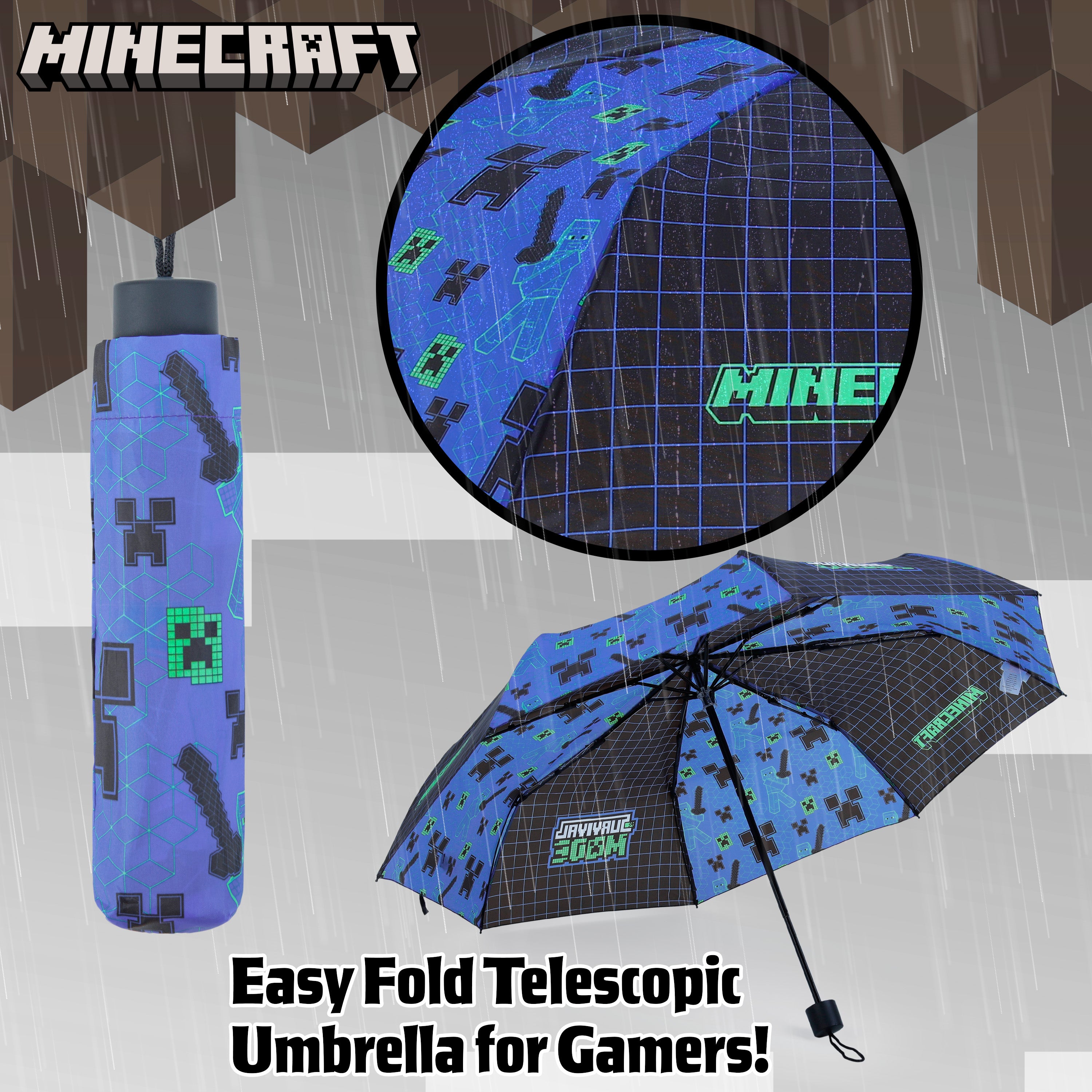 minecraft-parapluie-pliant-enfant-t-lescopique-l-ger image 4