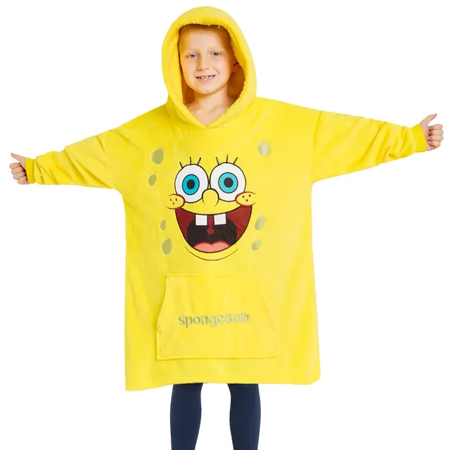 bob-l-ponge-plaid-capuche-enfant-poncho-polaire-taille-unique image 1