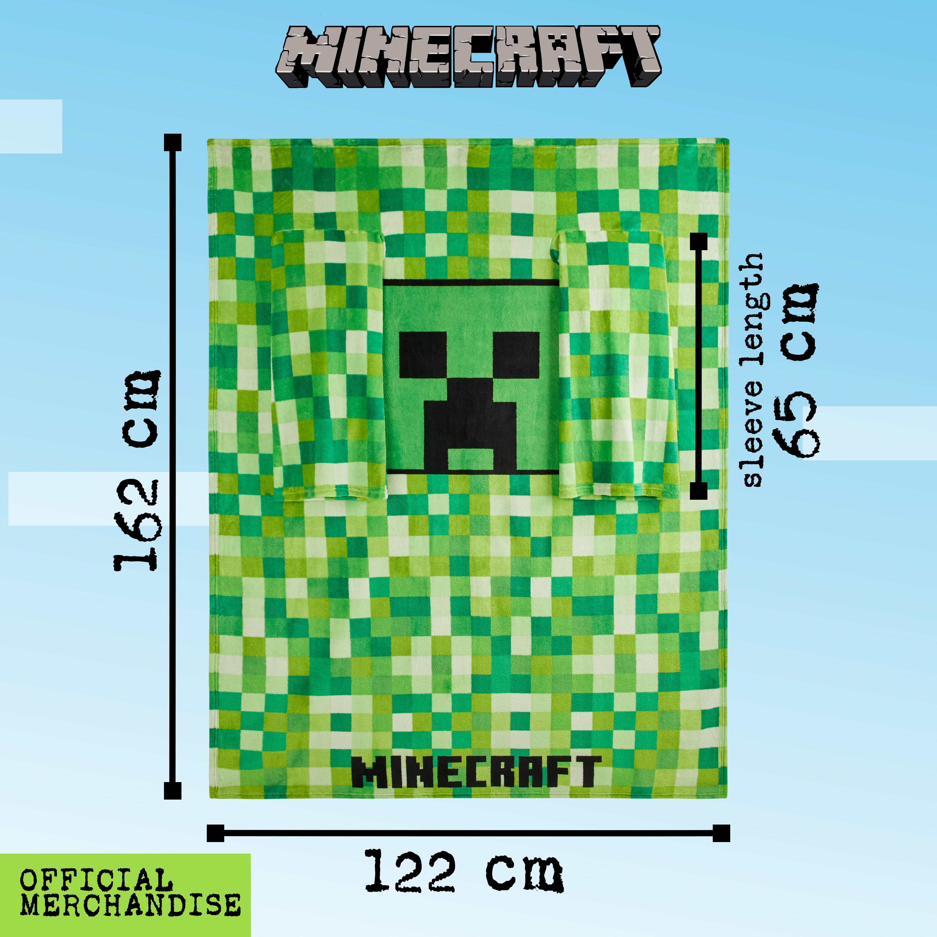 minecraft-sweat-plaid-enfant-vert-polaire-manches image 6