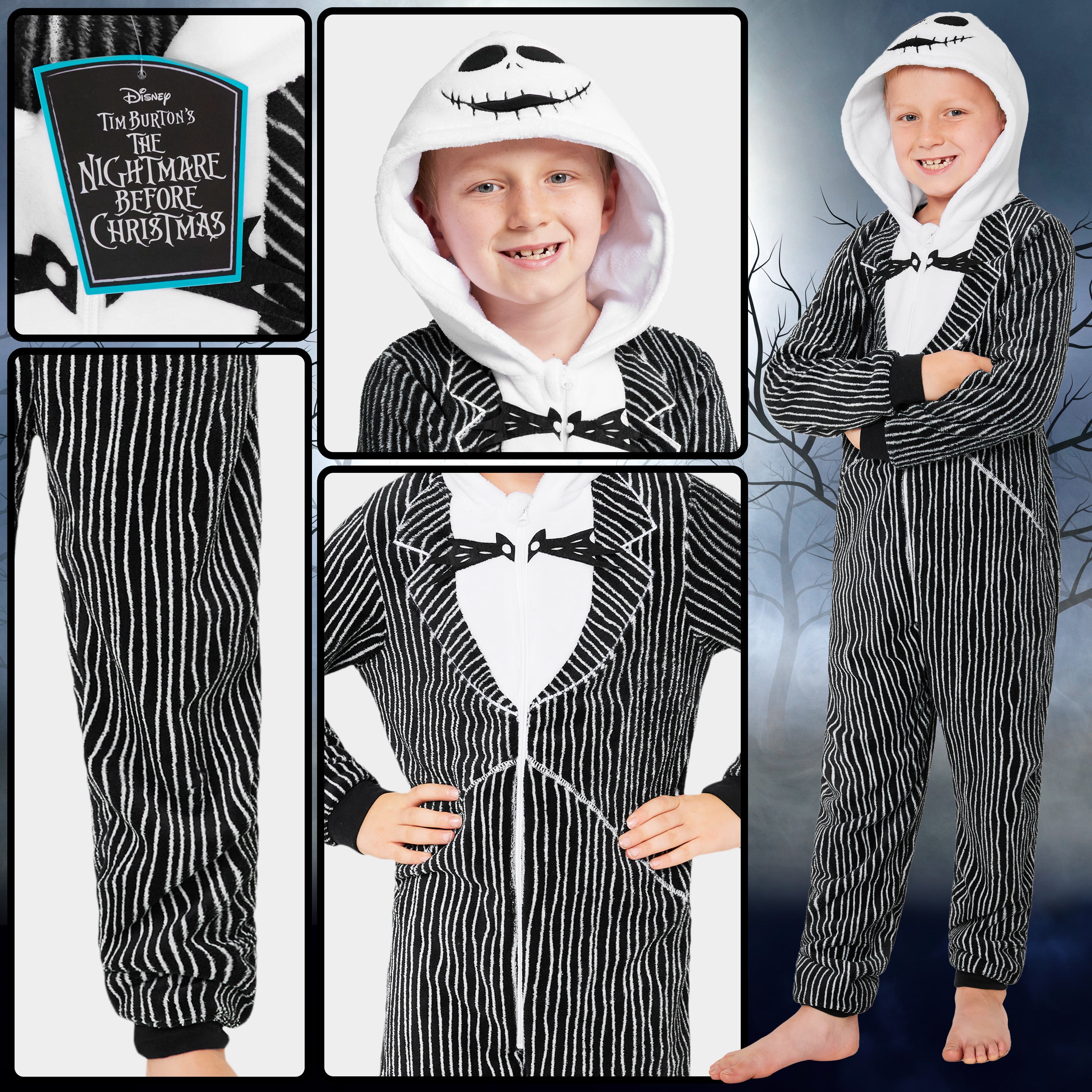 disney-jack-skellington-combinaison-pyjama-7-8-ans-polaire image 3