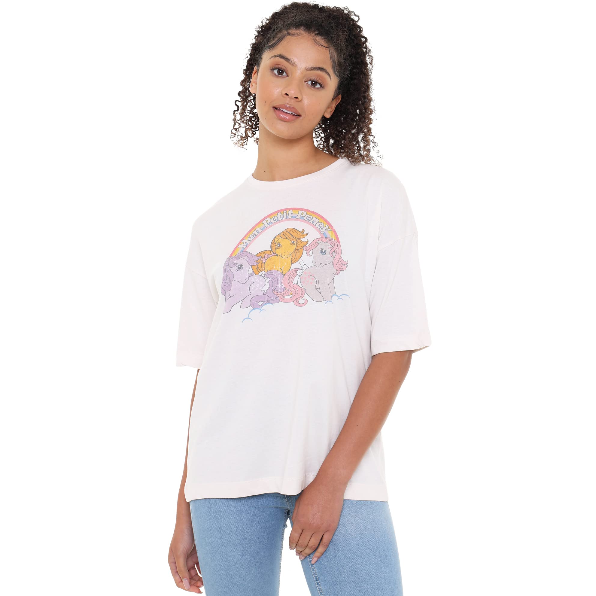my-little-pony-rainbow-t-shirt-oversize-femme-blanc-vintage-s image 3