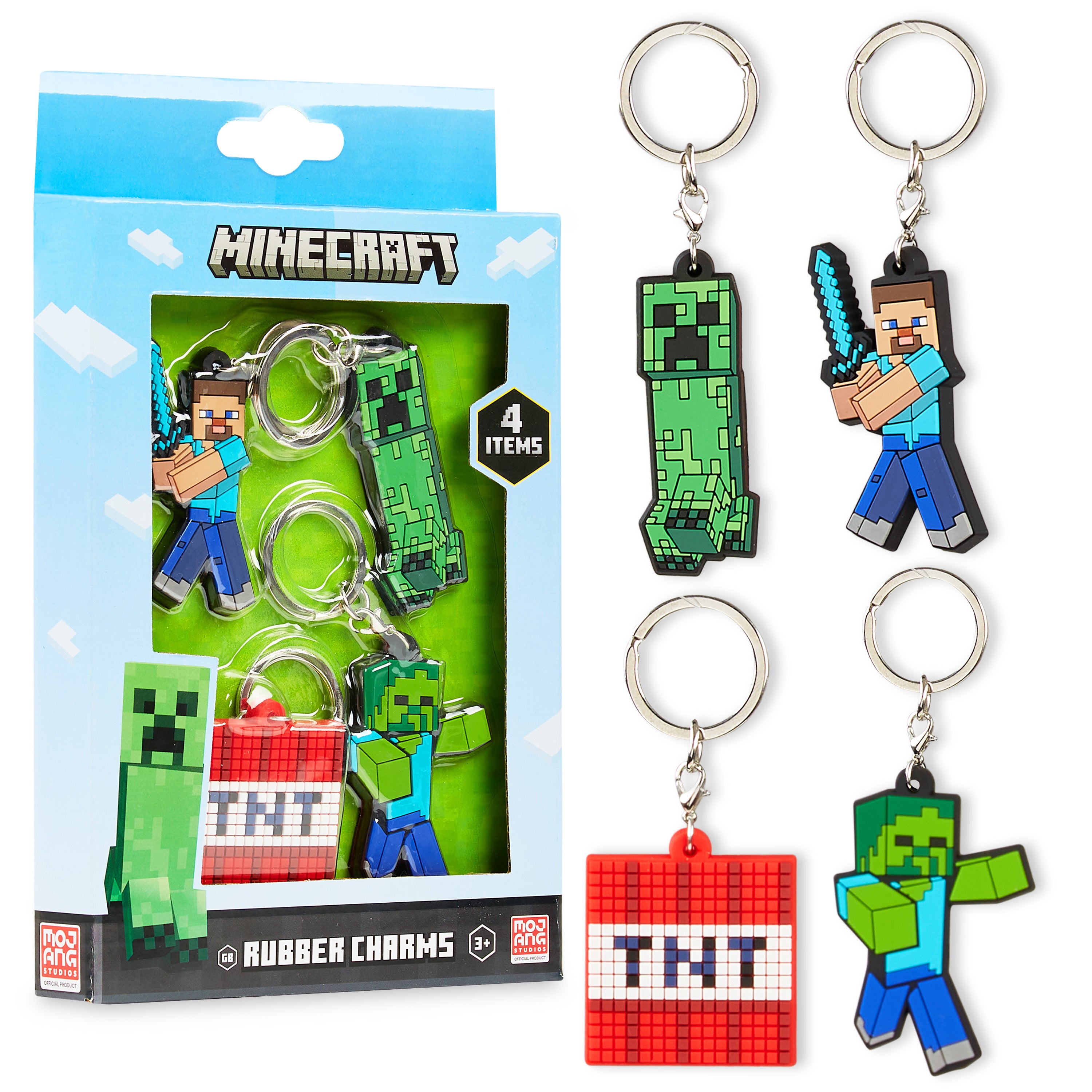minecraft-set-bracelets-porte-cl-s-enfant-silicone-4-pi-ces image 1