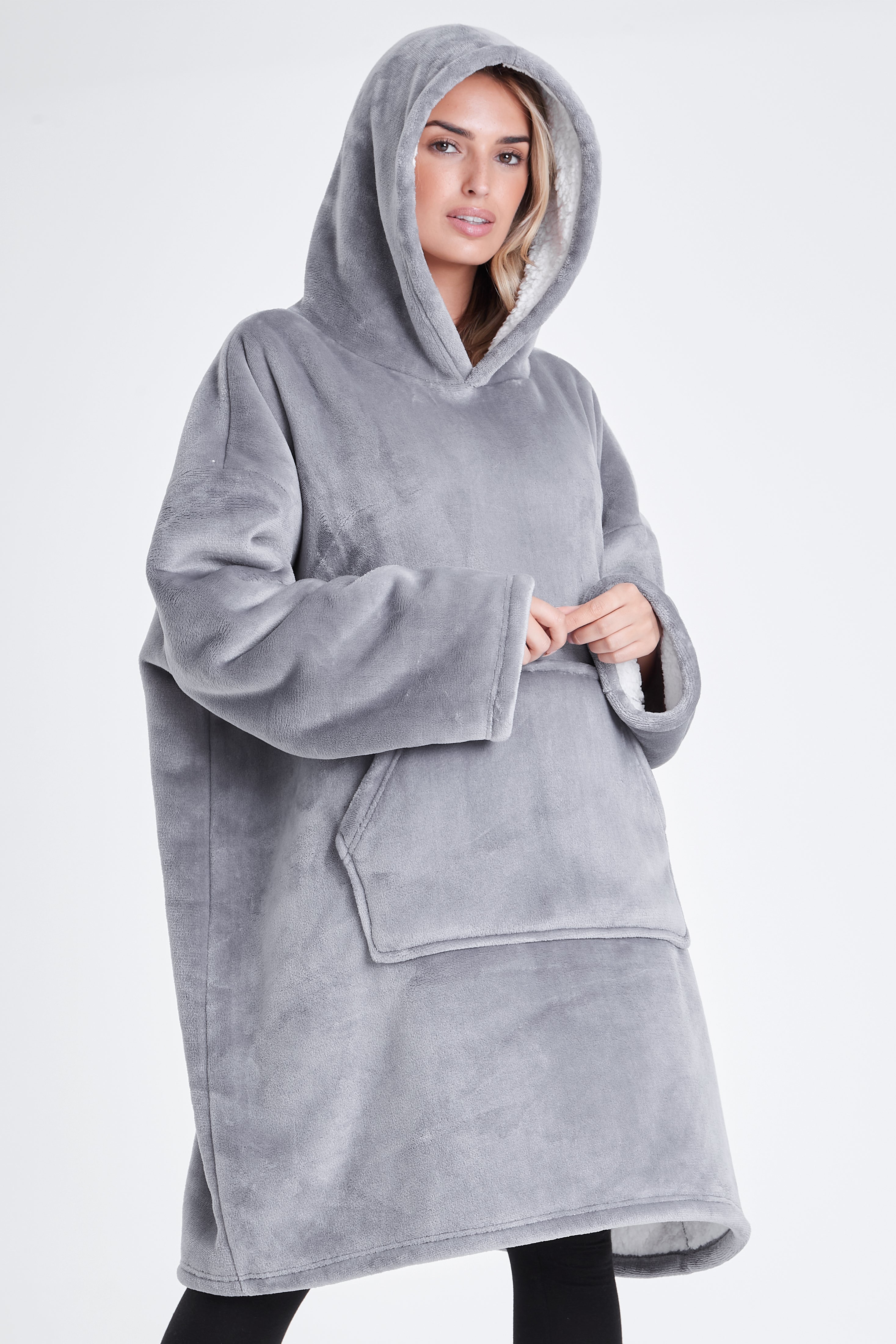 get-trend-men-sweat-plaid-polaire-gris-oversize image 5