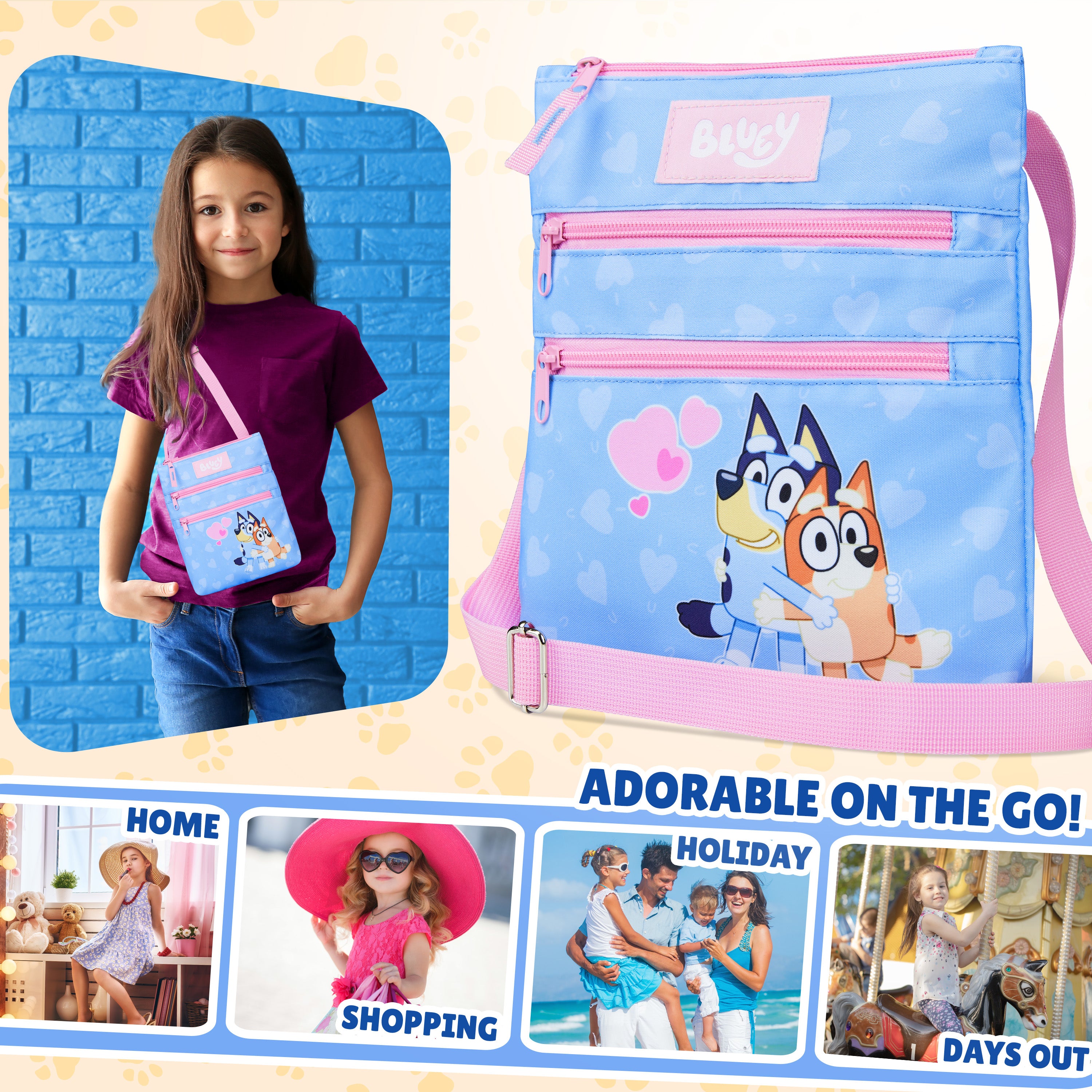 bluey-sac-bandouli-re-fille-3-poches-sangle-r-glable image 2