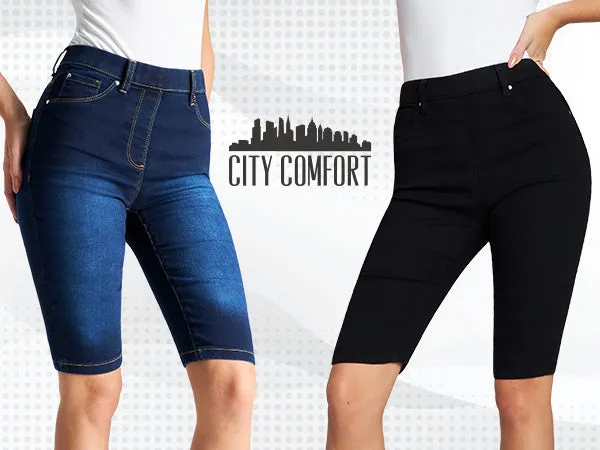 get-trend-citycomfort-short-jegging-femme-denim-bleu-fonc image 1