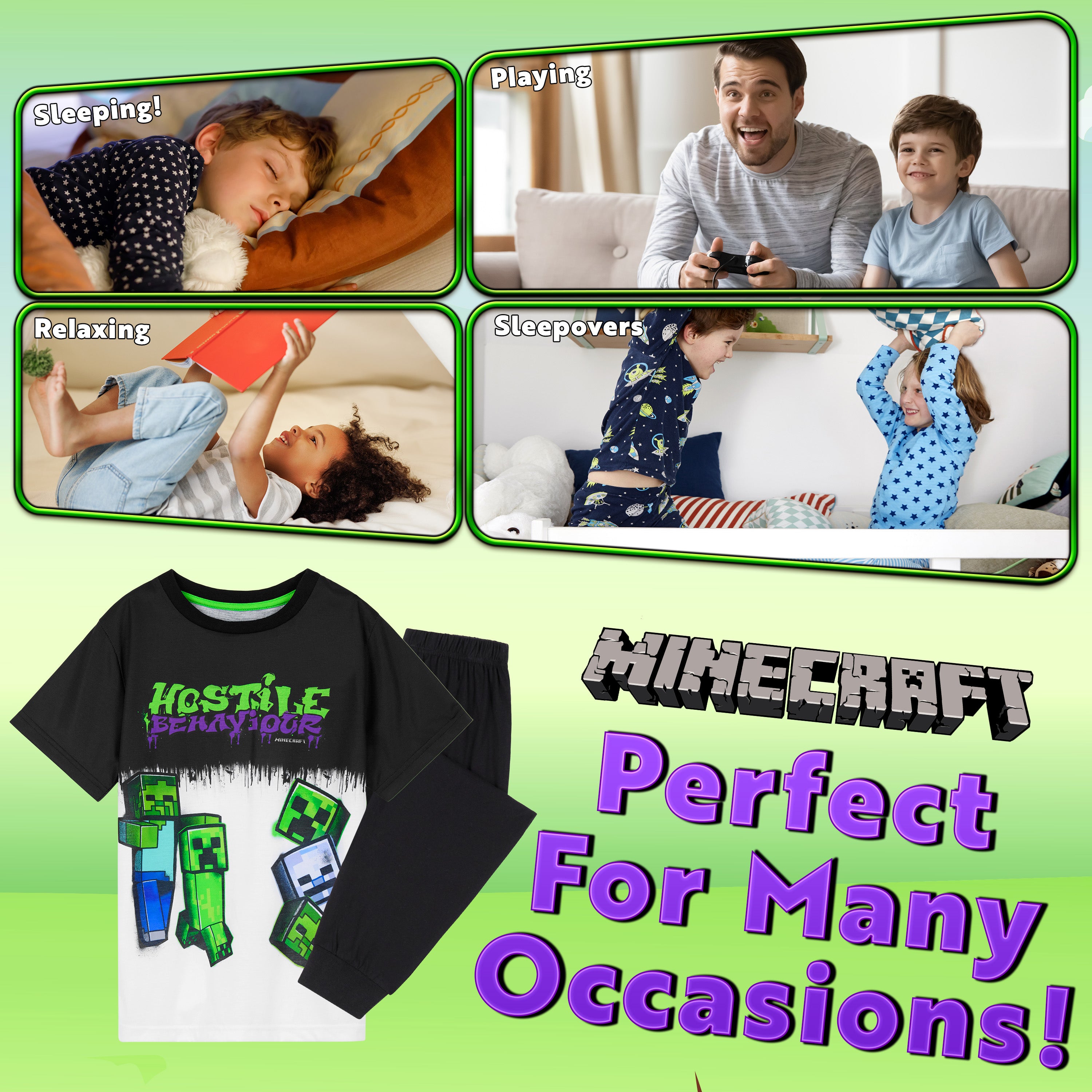 minecraft-ensemble-pyjama-gar-on-coton-creeper-5-14-ans image 4