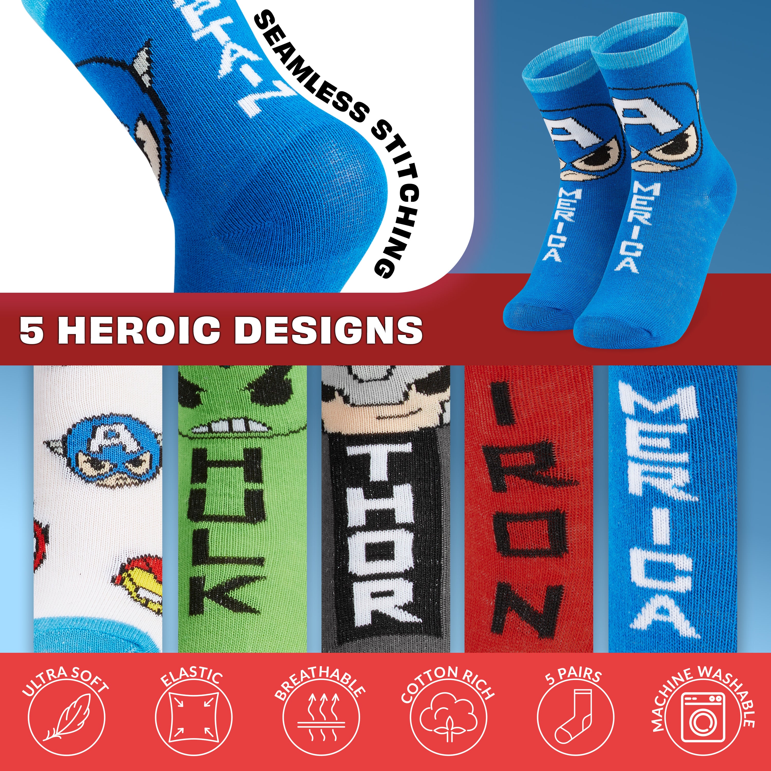marvel-spiderman-chaussettes-gar-on-lot-de-5-mi-mollet image 4