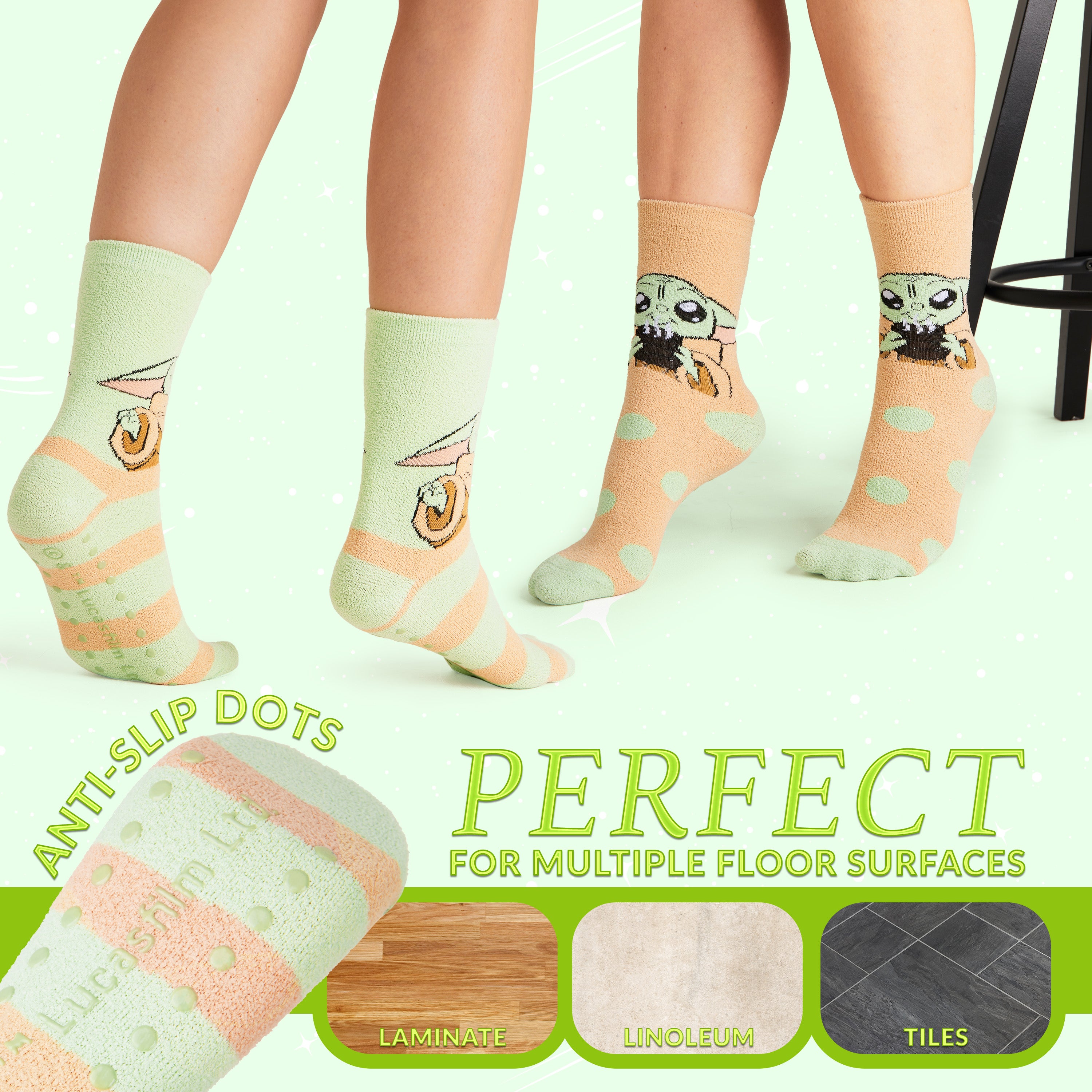 disney-baby-yoda-chaussettes-pilou-femme-lot-2-fluffy-chaudes image 3
