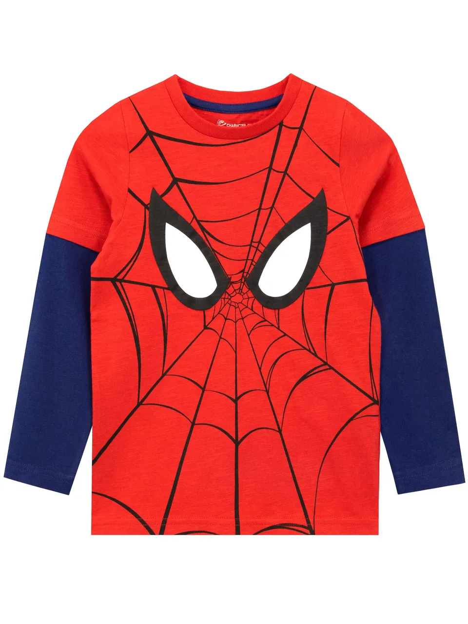 marvel-spider-man-t-shirt-manches-longues-gar-on-2-3-ans-rouge-bleu image 1