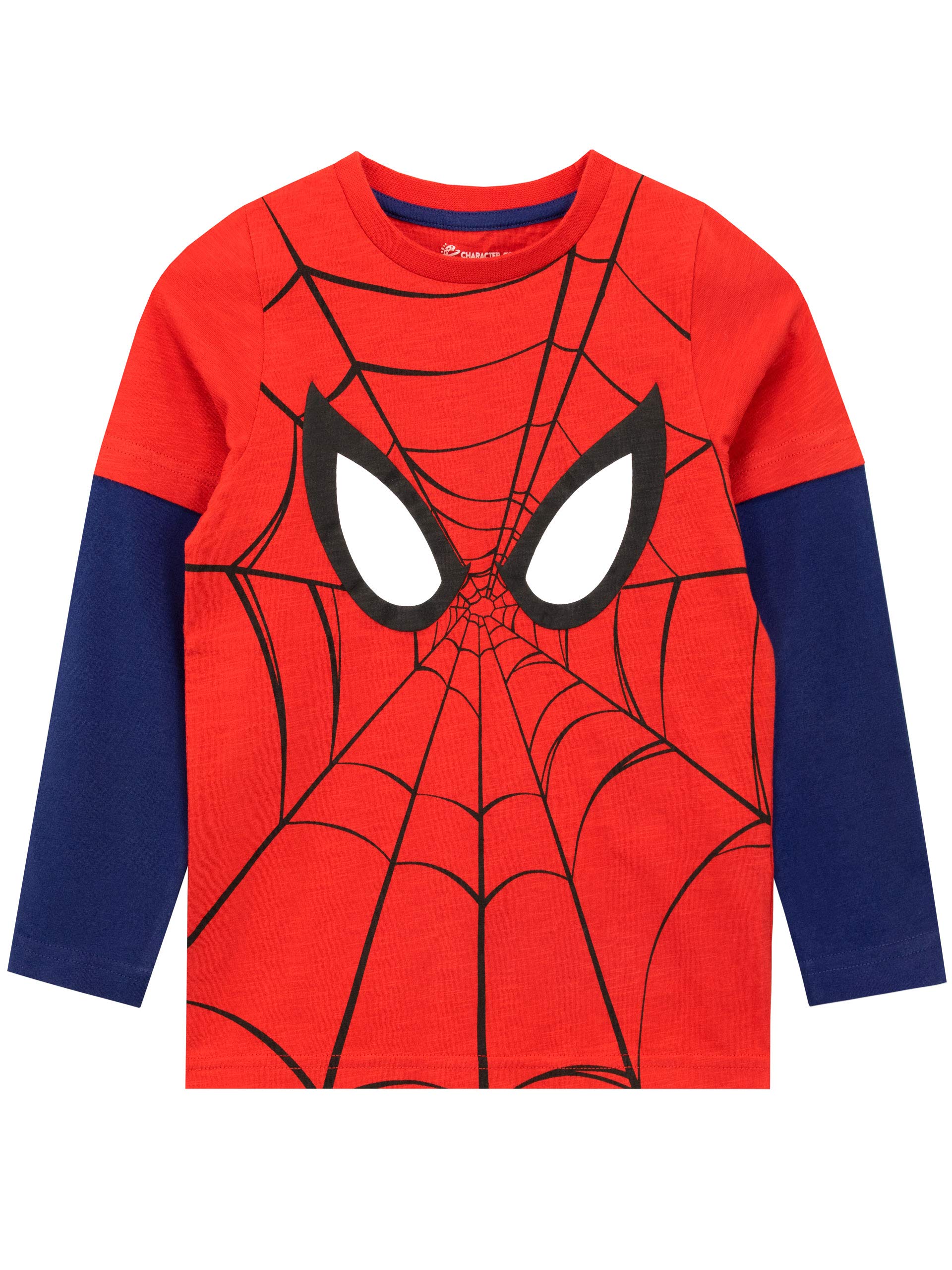 marvel-spider-man-t-shirt-manches-longues-gar-on-2-3-ans-rouge-bleu image 1