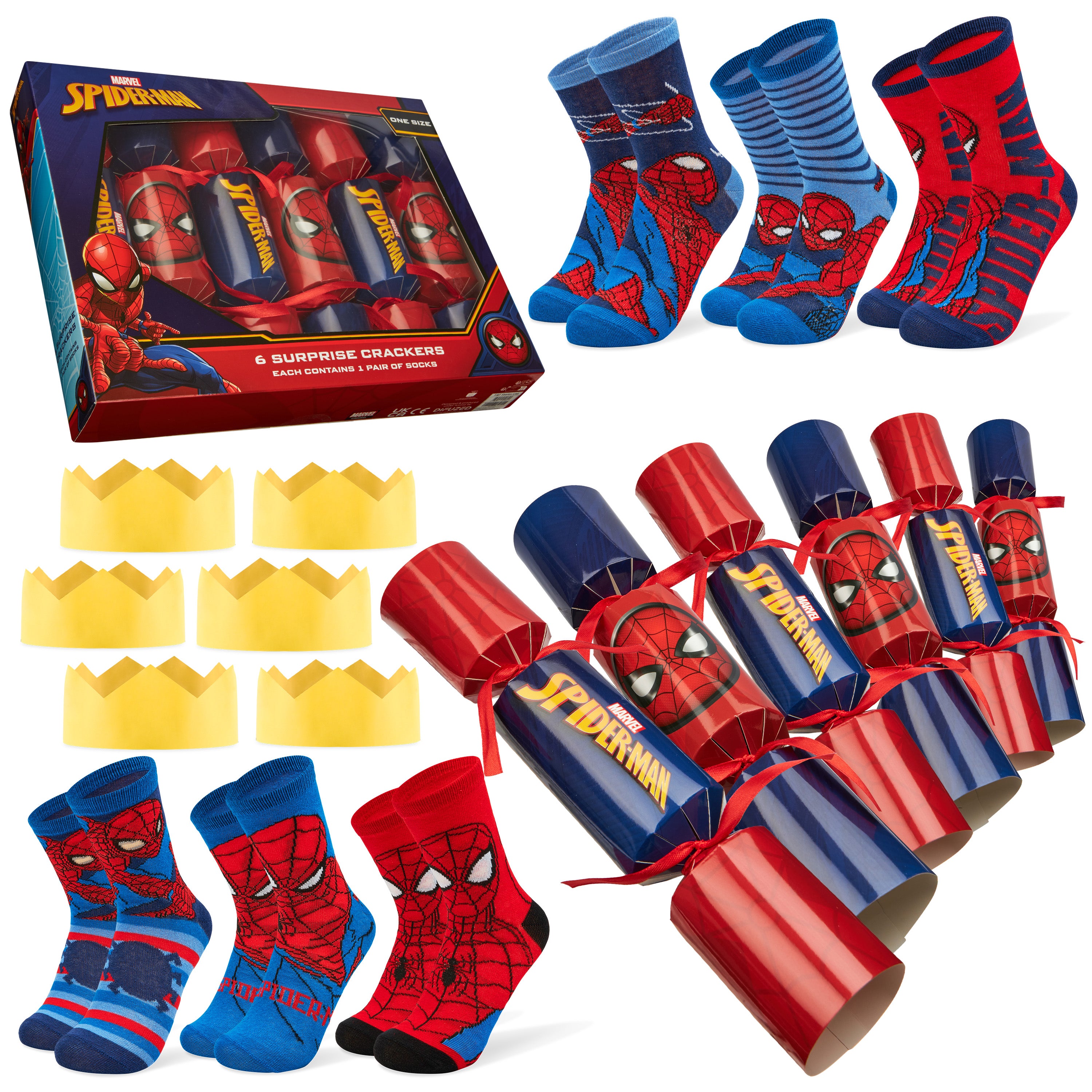 marvel-spiderman-crackers-no-l-lot-6-avec-chaussettes-enfant image 1