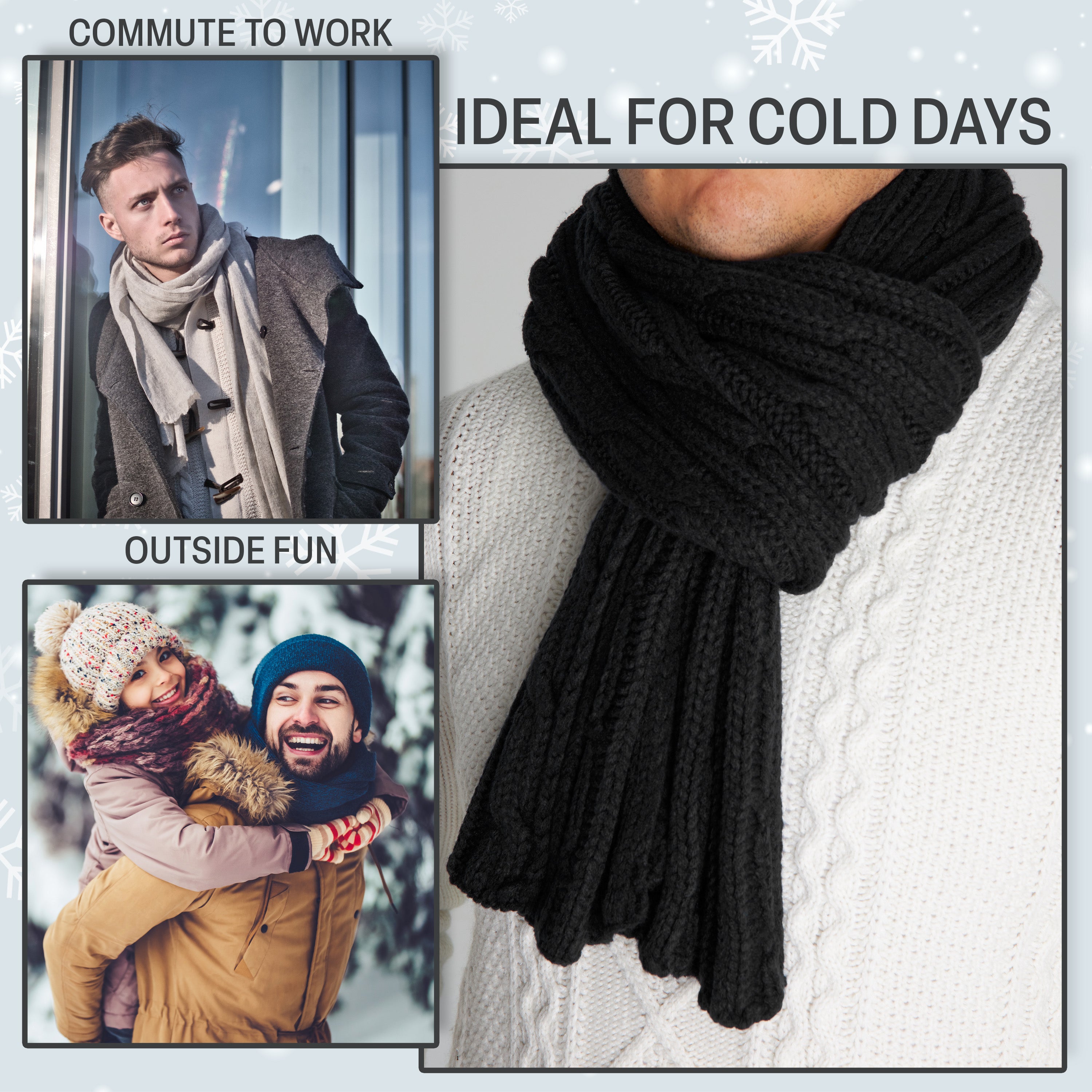 citycomfort-men-charpe-tricot-e-homme-douce-hiver image 4