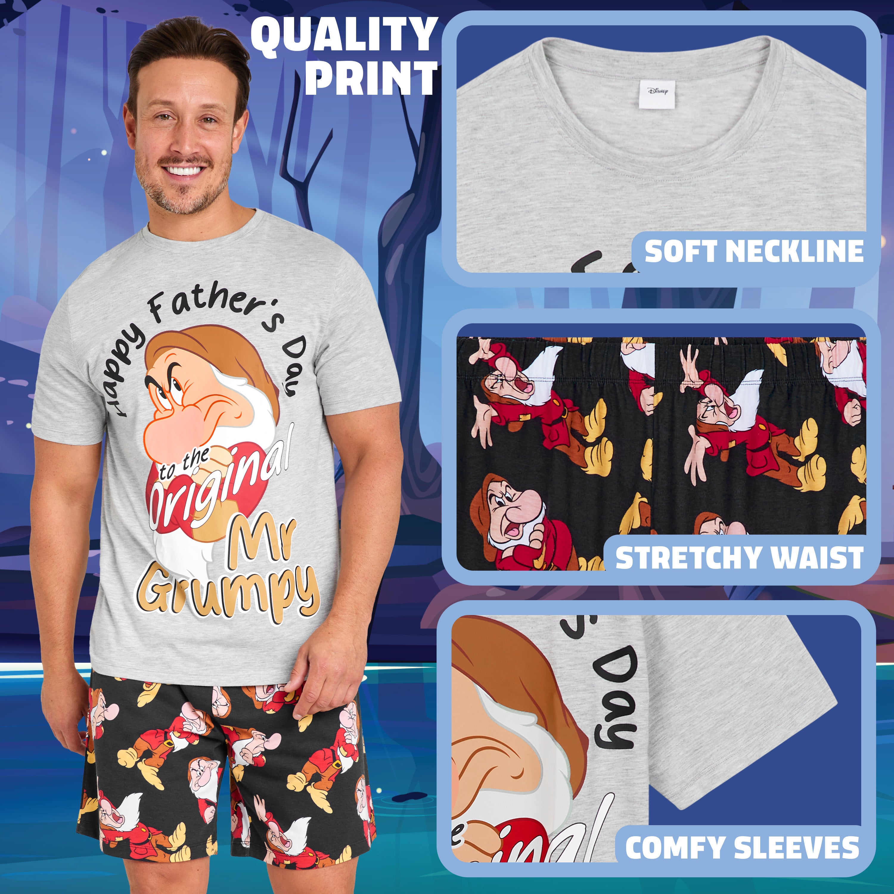 disney-ensemble-pyjama-short-homme-coton-t-shirt-col-rond image 4