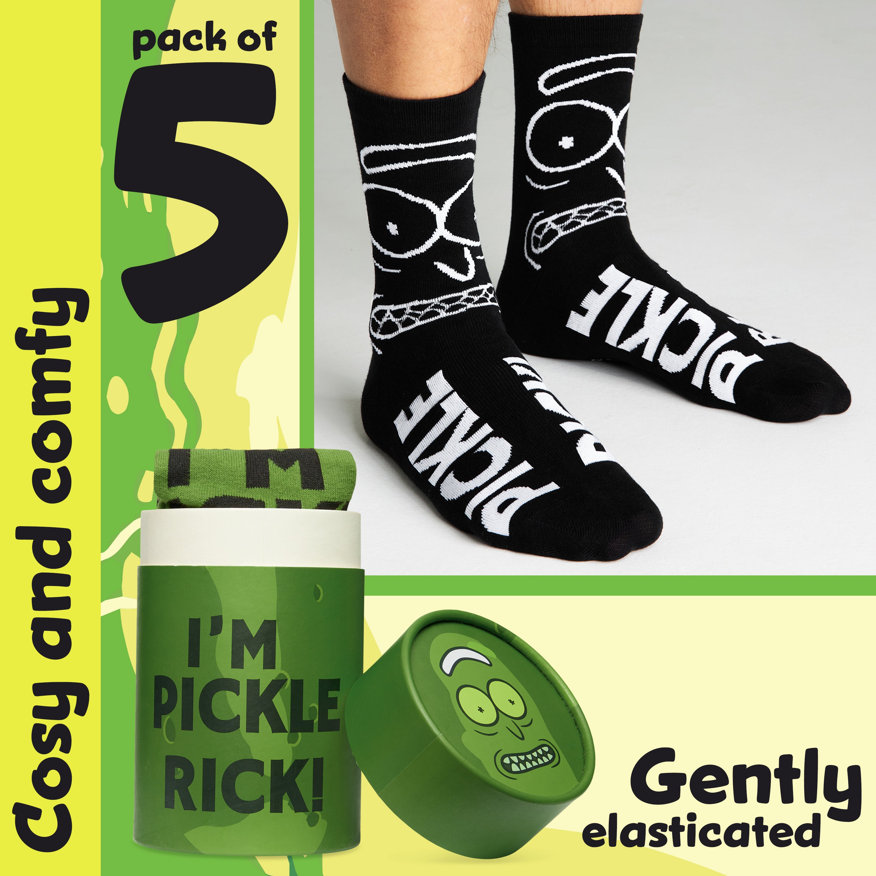rick-et-morty-chaussettes-homme-lot-de-5-mi-mollet-coton image 4