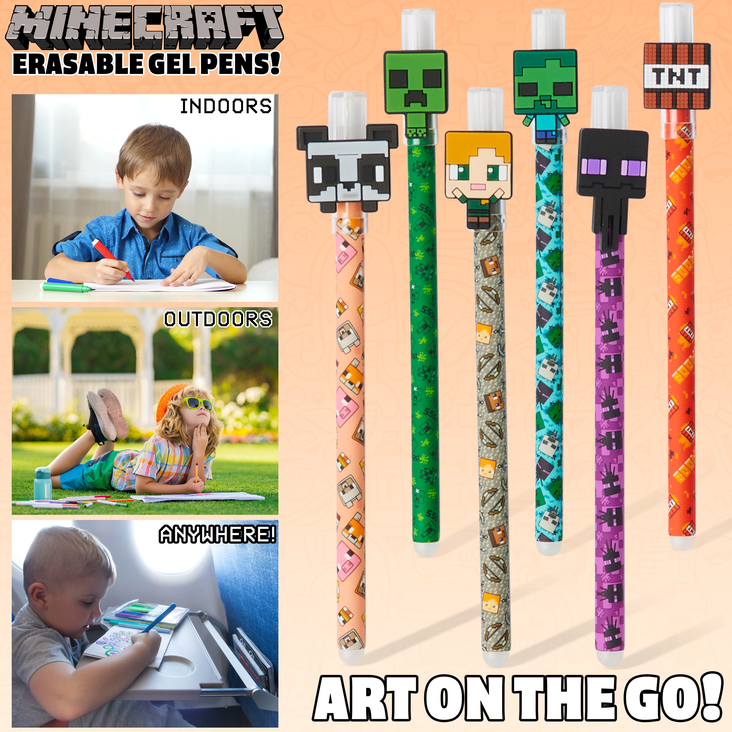 minecraft-stylos-gel-effa-ables-couleurs-lot-de-6-enfant image 5