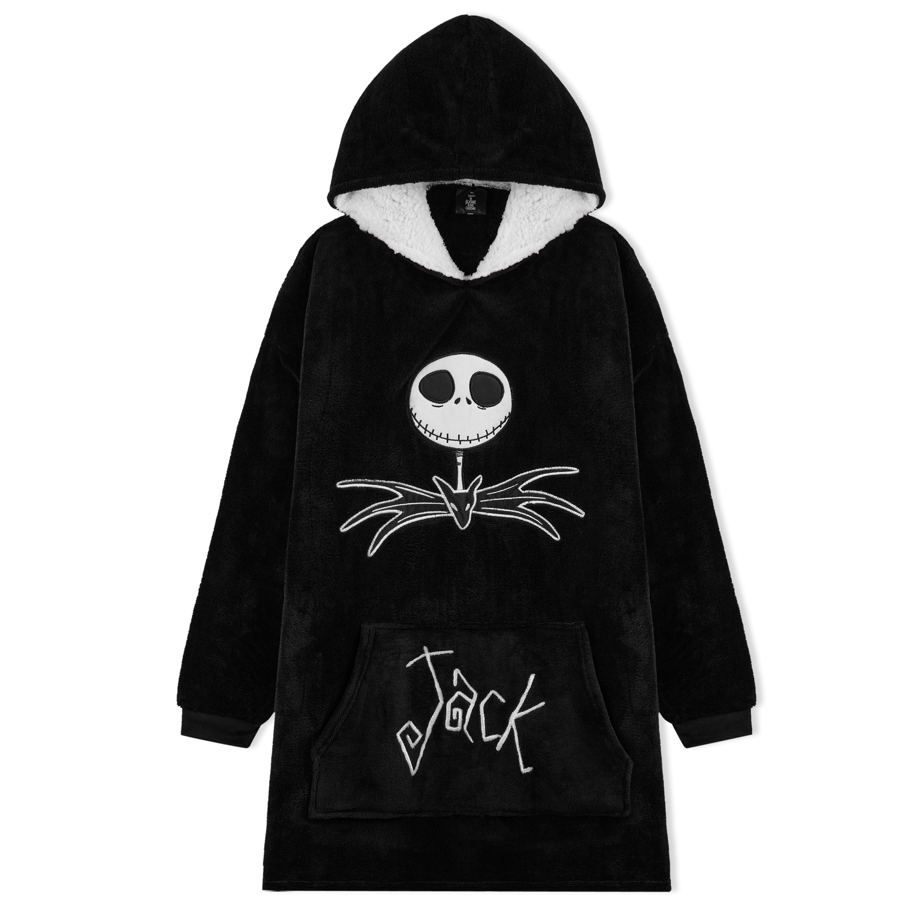 disney-jack-skellington-plaid-capuche-femme-oversize-noir image 2