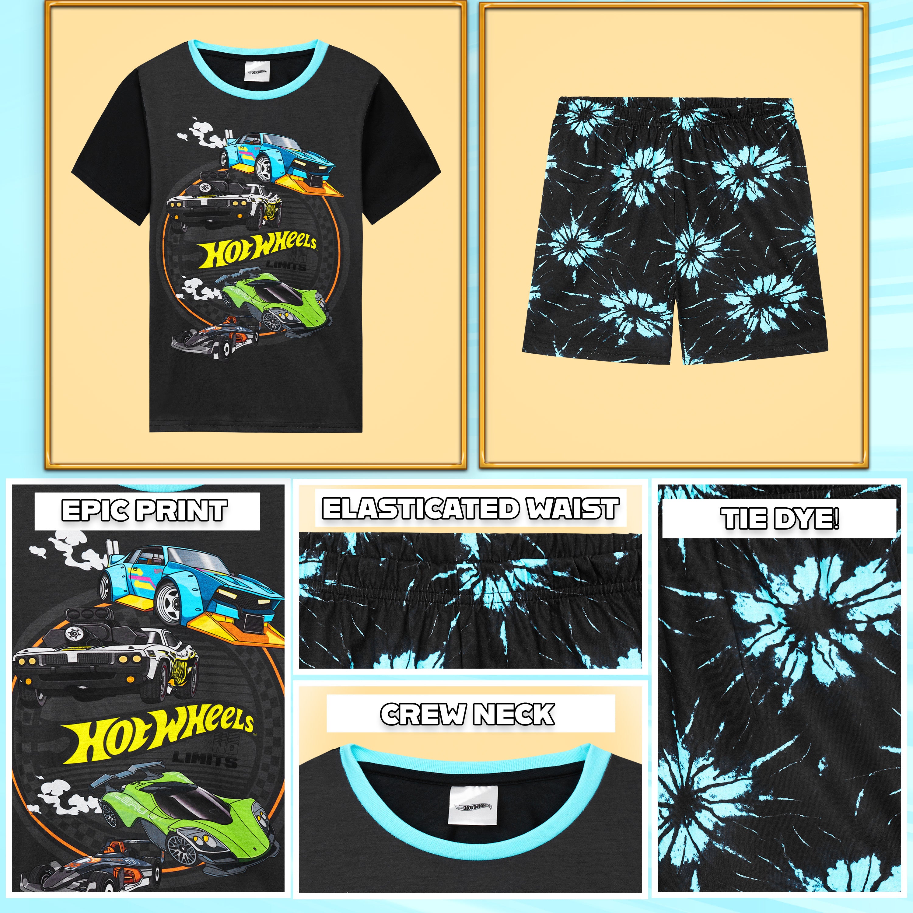 hot-wheels-boys-pyjama-short-gar-on-2-pi-ces-5-6-ans-voitures image 5
