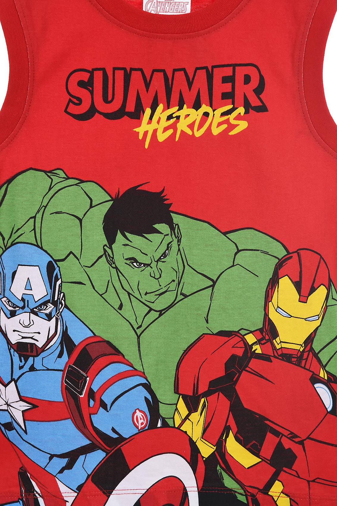 marvel-avengers-t-shirt-sans-manches-gar-on-4-ans-rouge-coton image 3