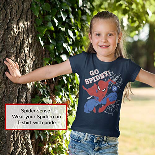 popgear-marvel-comics-spiderman-t-shirt-fille-bleu-marine-go-spidey image 8