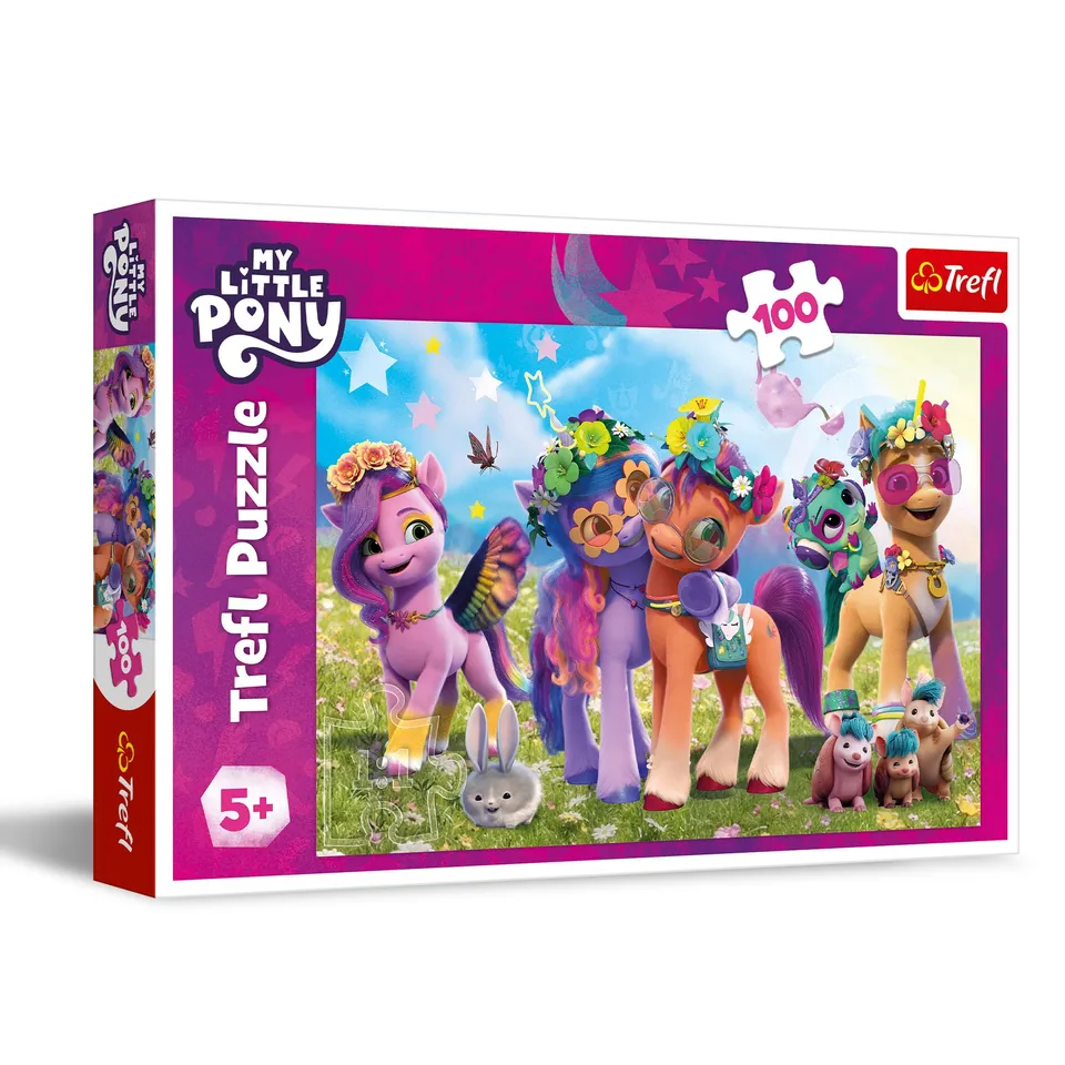 my-little-pony-puzzle-100-pi-ces-pony-guirlandes-fleurs image 1