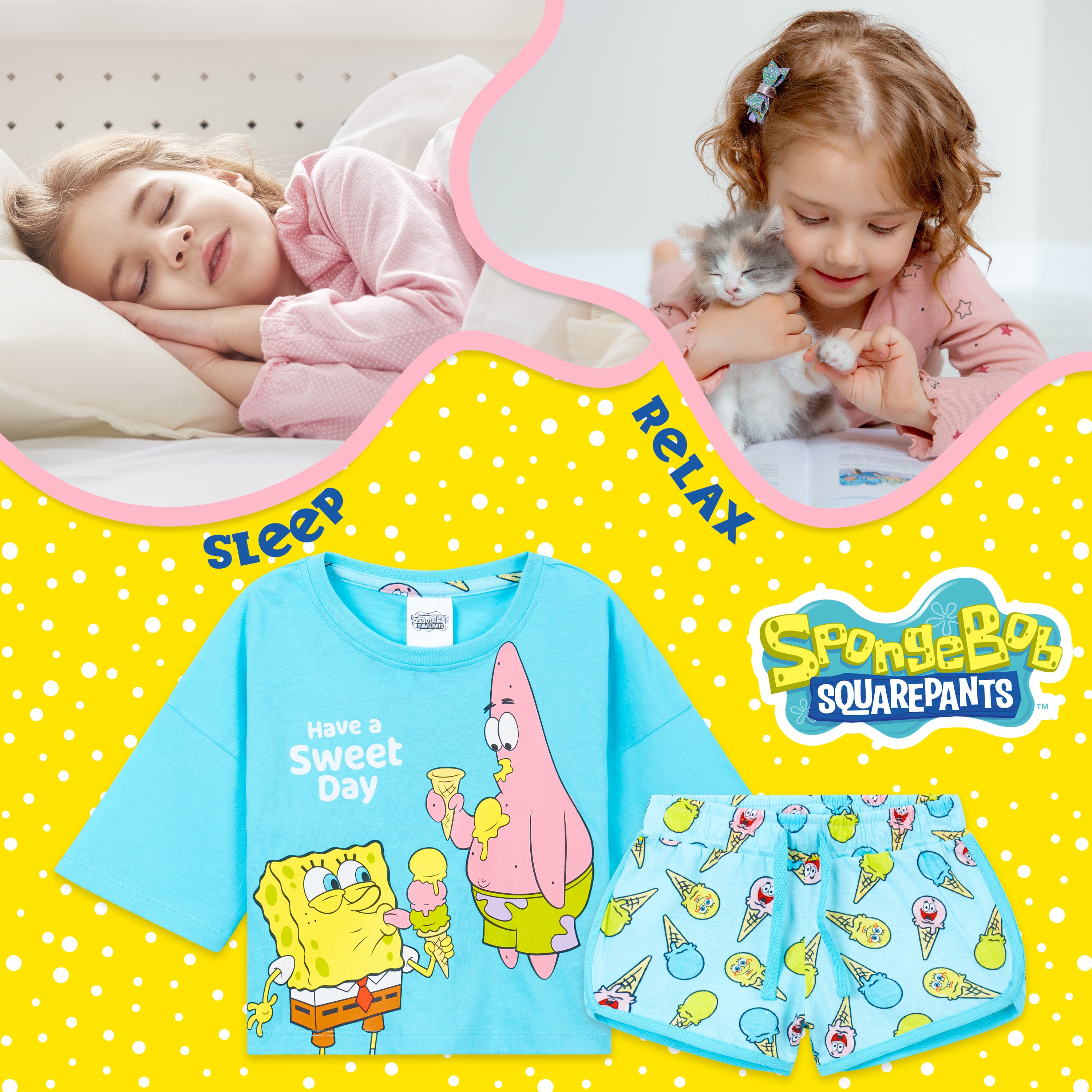 bob-l-ponge-girls-pyjama-fille-short-coton-3-14-ans image 5