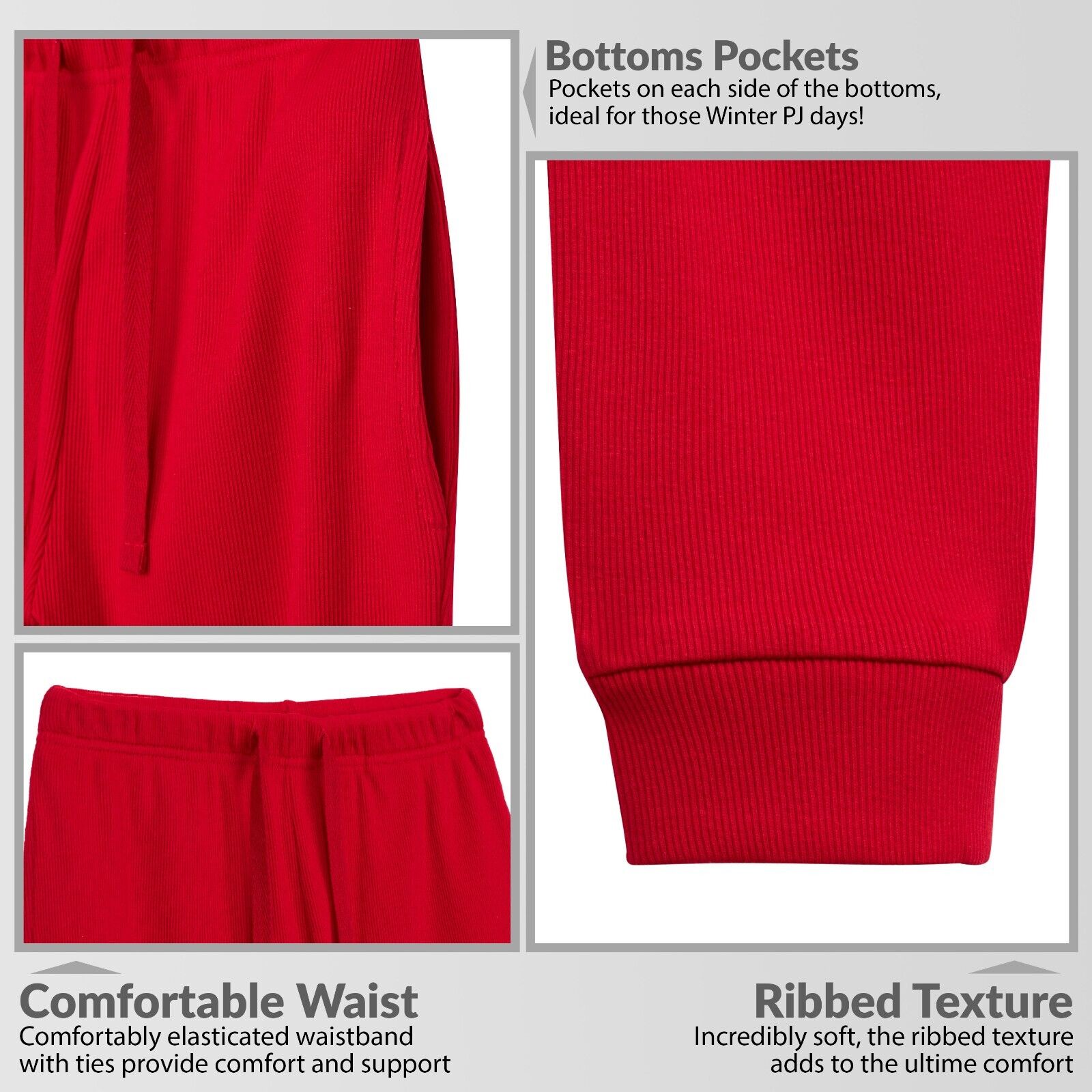 citycomfort-pyjama-c-tel-femme-coton-rouge-2-pi-ces image 4