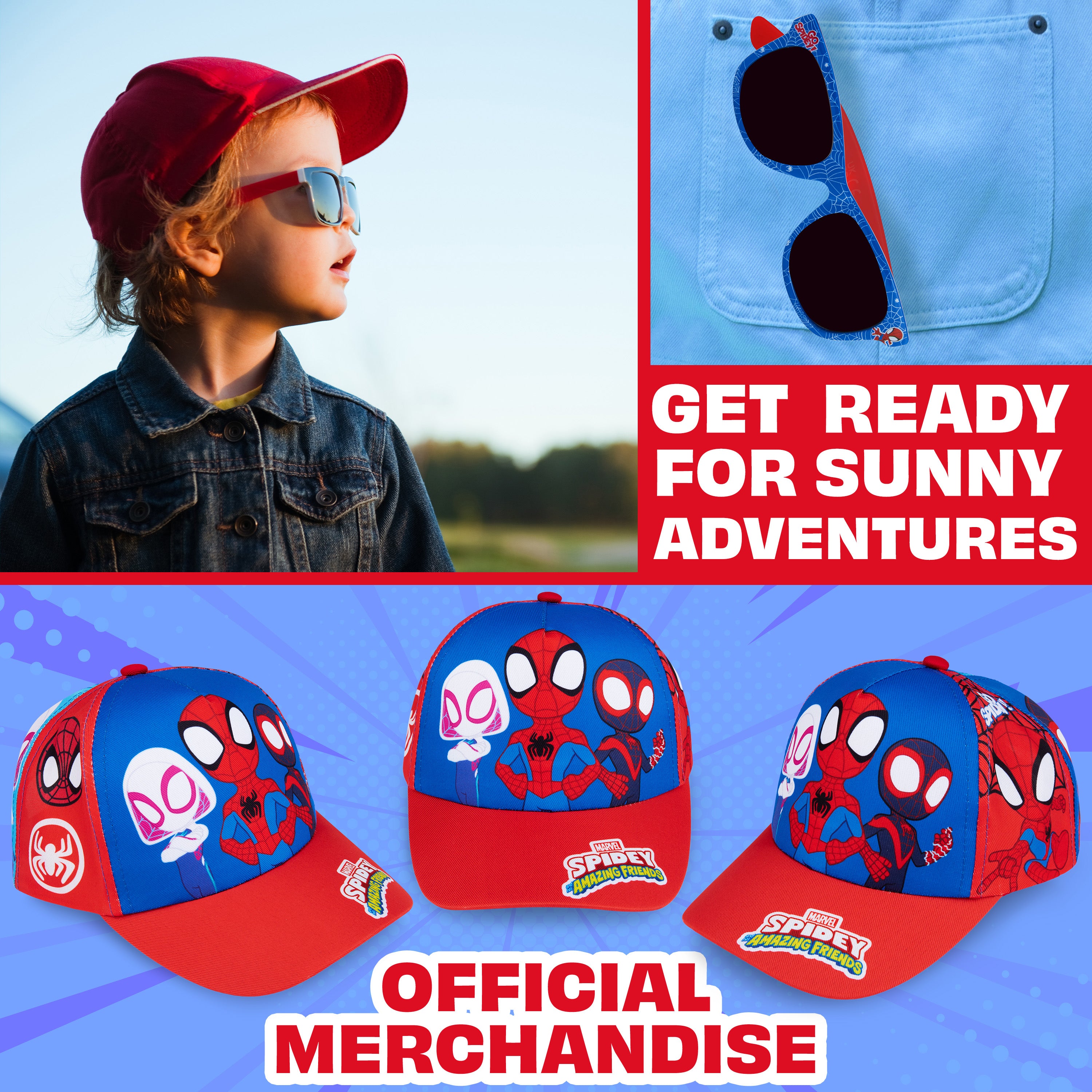 spiderman-set-casquette-lunettes-enfant-uv400-r-glable image 2