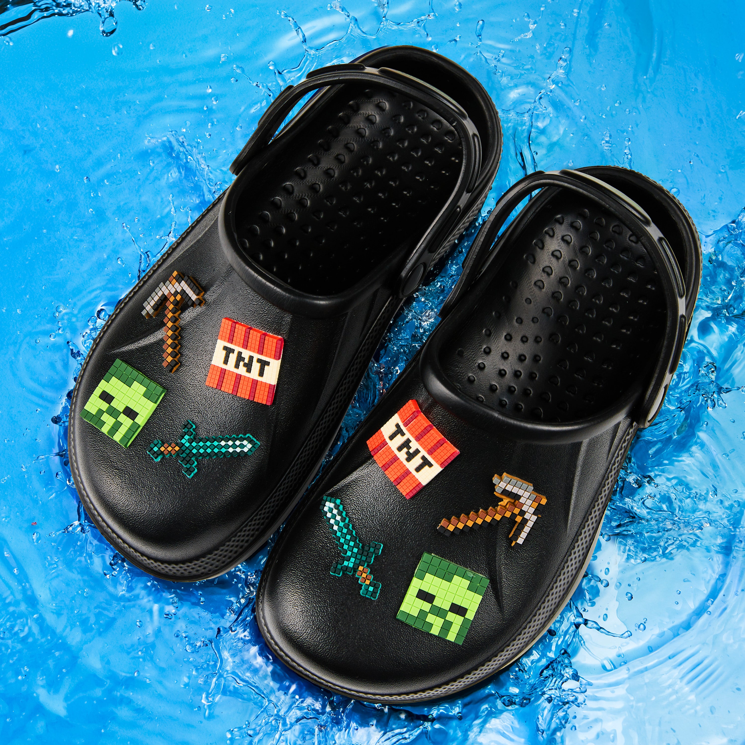 minecraft-sabots-enfant-clogs-t-avec-breloques-amovibles image 2