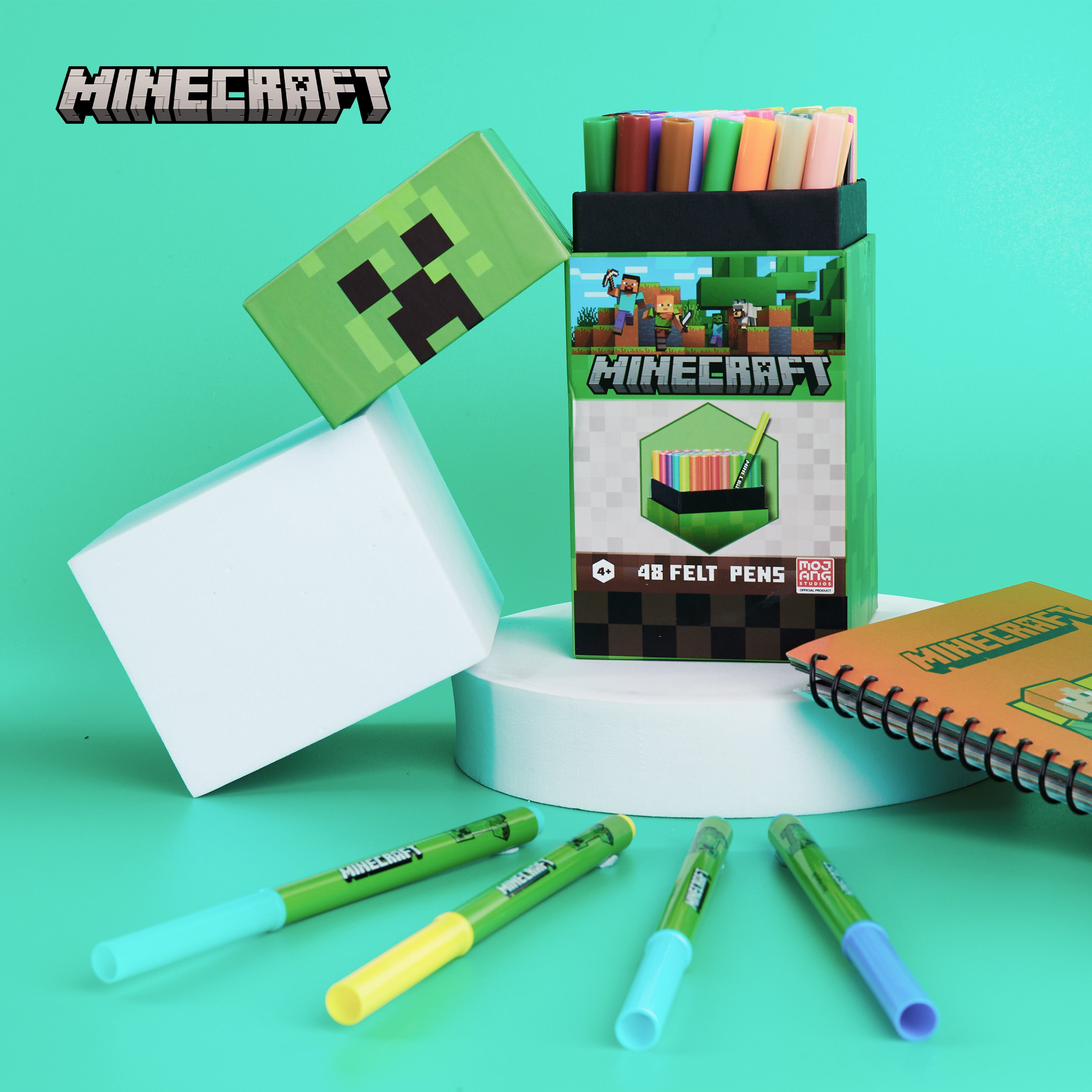 minecraft-feutres-enfant-lavables-48-pi-ces-bo-te-creeper image 2