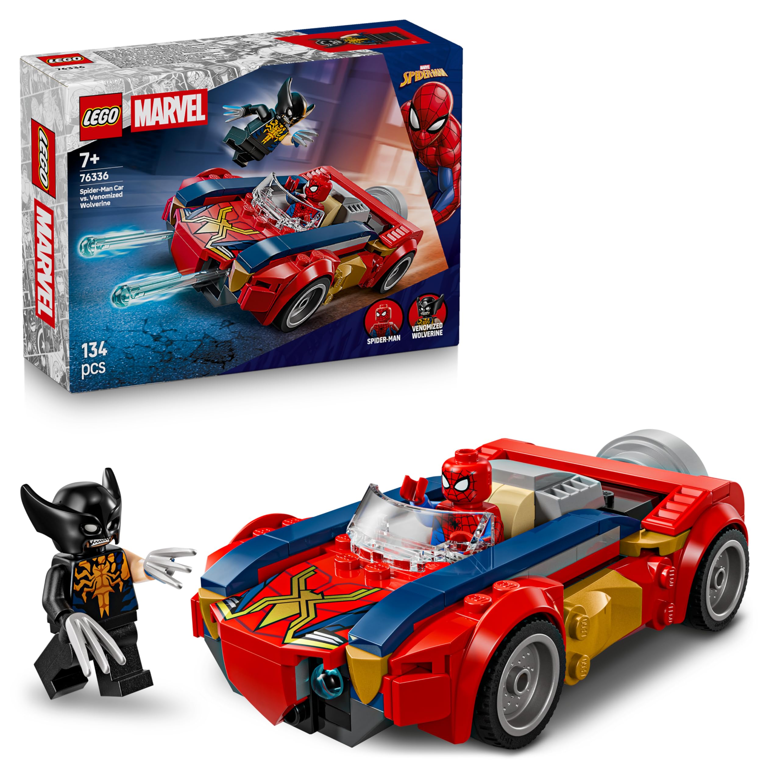 lego-marvel-76336-spider-man-voiture-vs-wolverine-v-nomis image 1