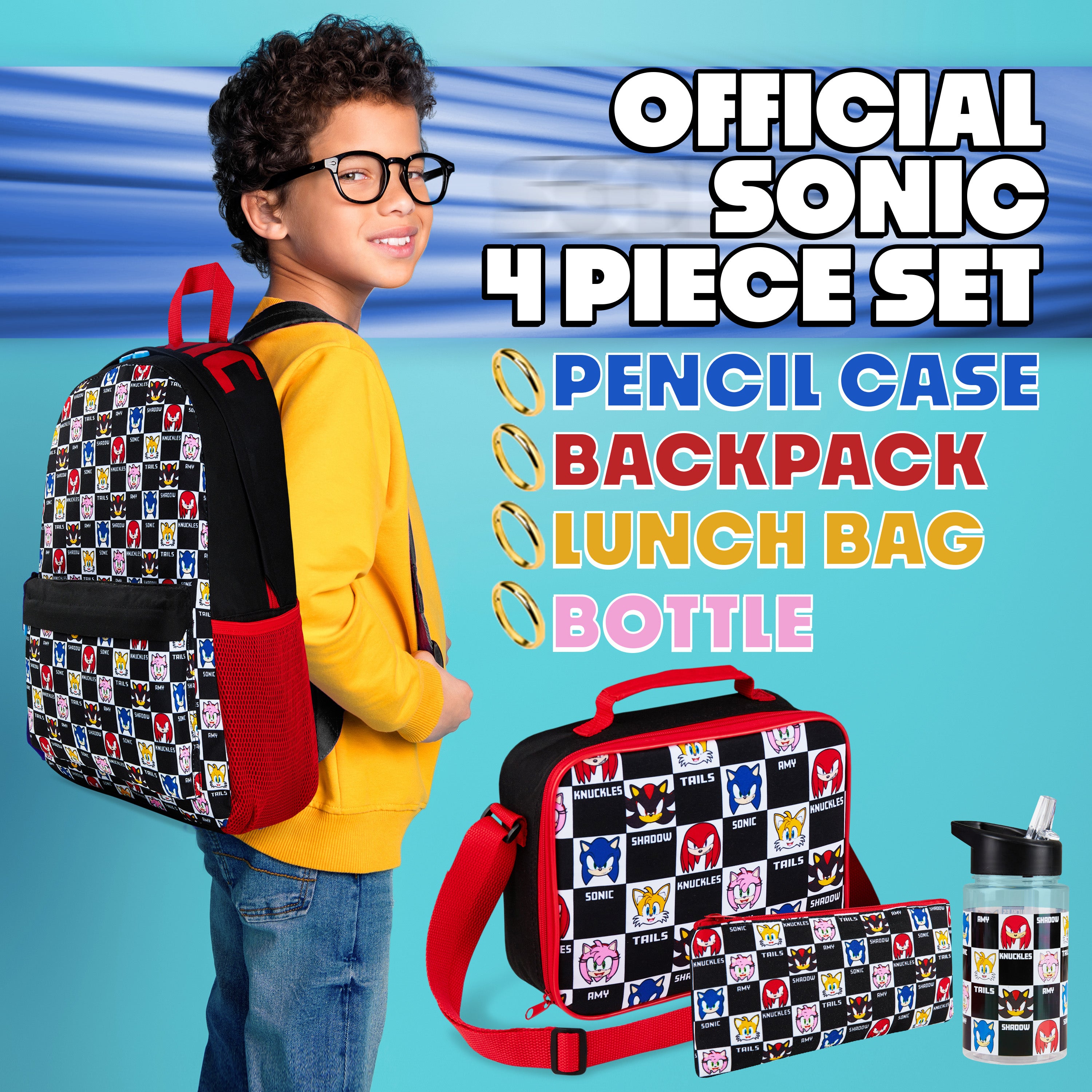sonic-the-hedgehog-sac-dos-4-pi-ces-gourde-trousse-cantine image 2