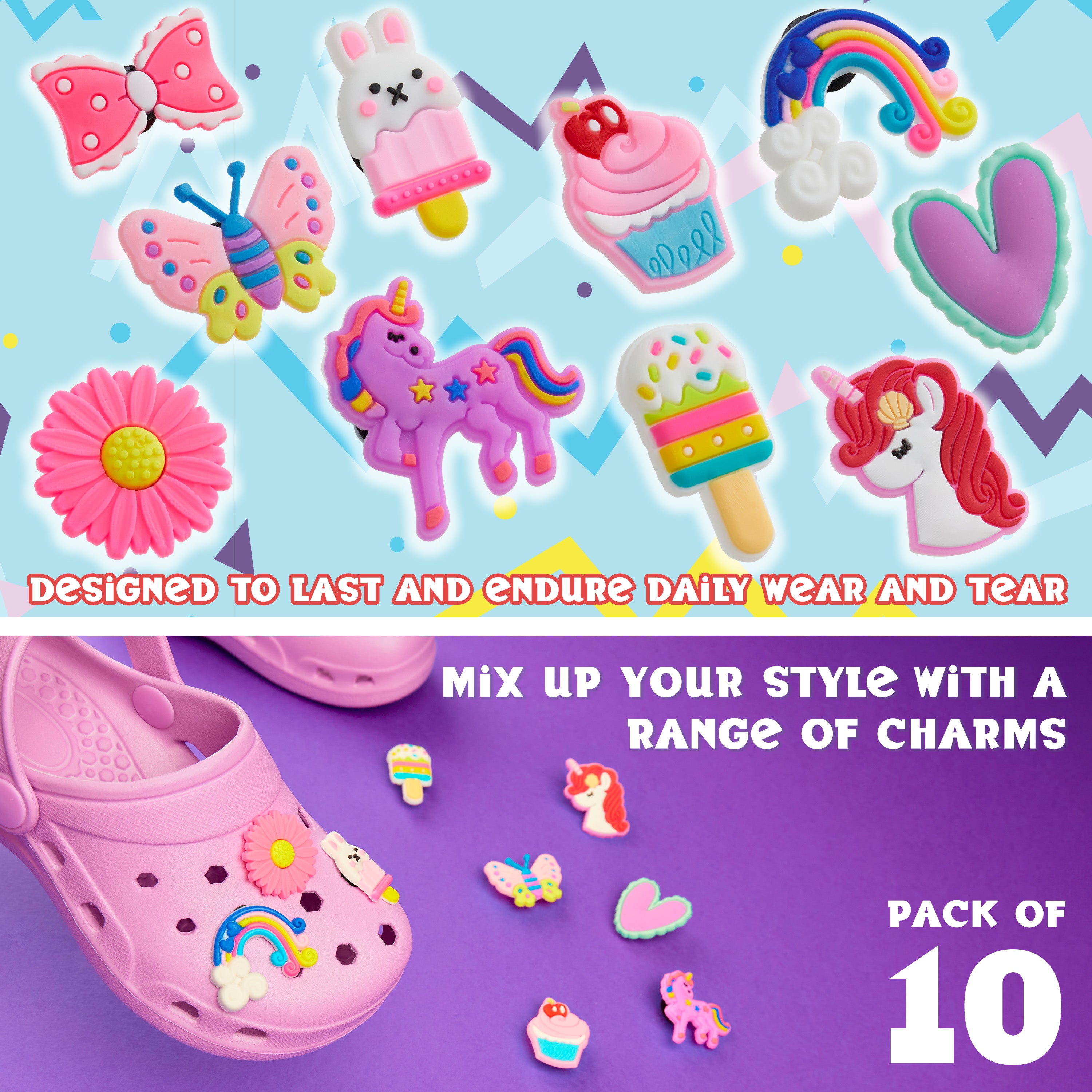 citycomfort-charms-sabots-enfant-pvc-lot-10-rose-violet image 6