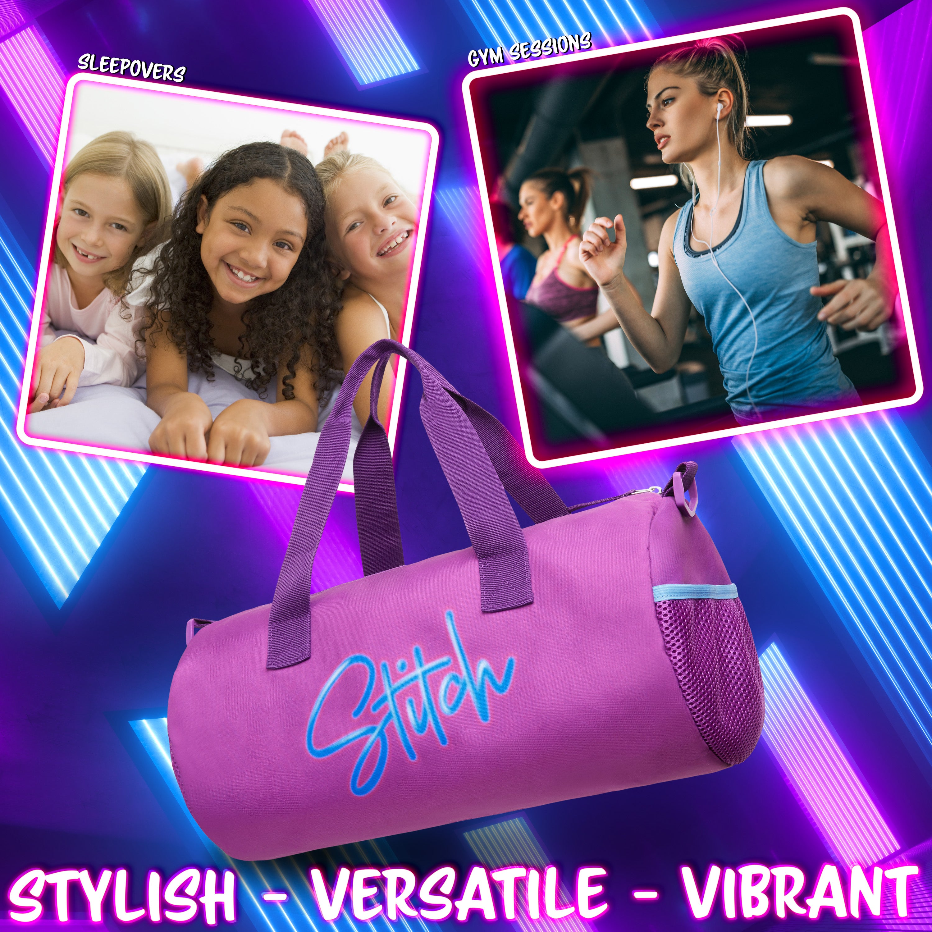 disney-stitch-sac-sport-enfant-40-cm-violet-2-poches image 5