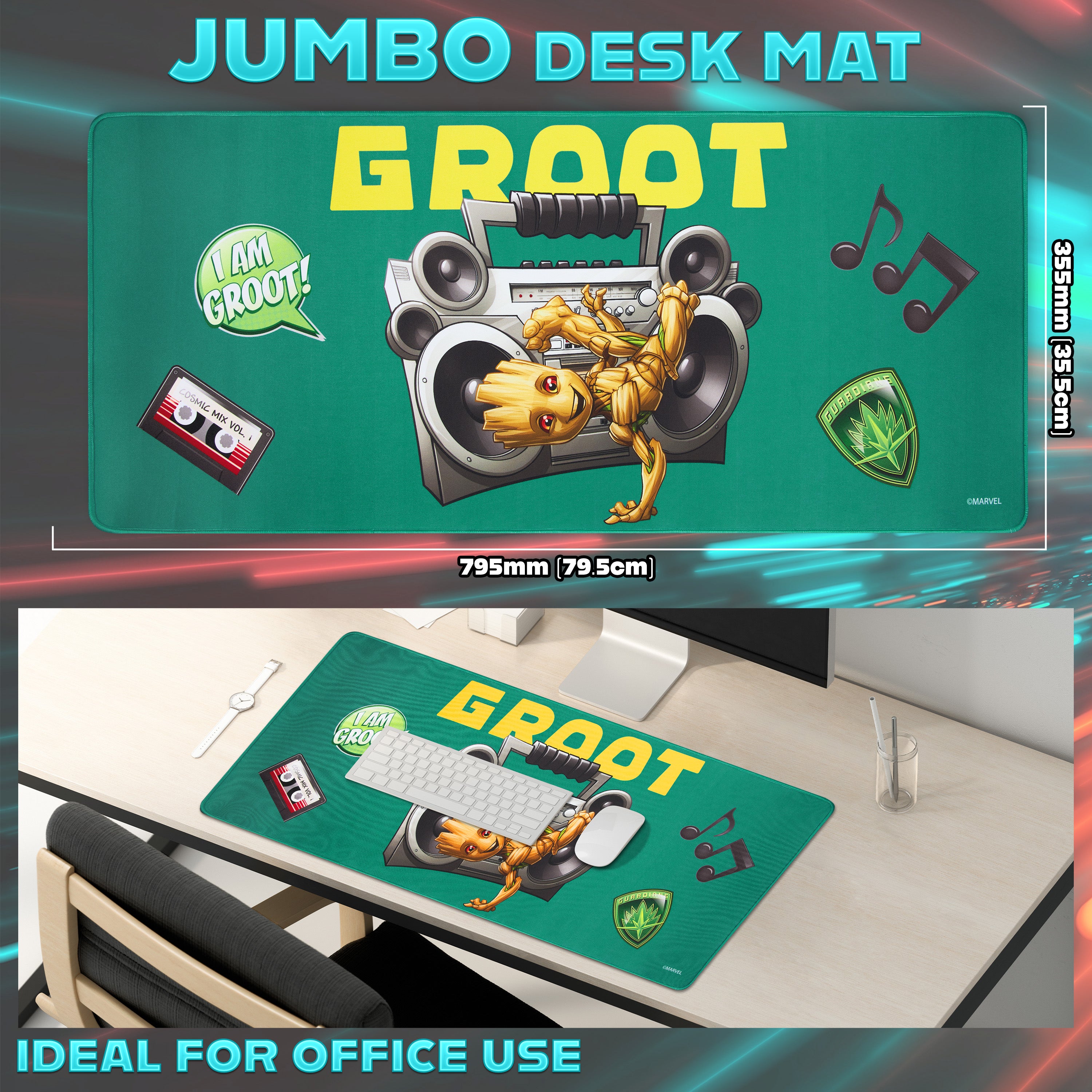marvel-groot-tapis-de-bureau-i-am-groot-vert-79-5x35-5-cm-antid-rapant image 3